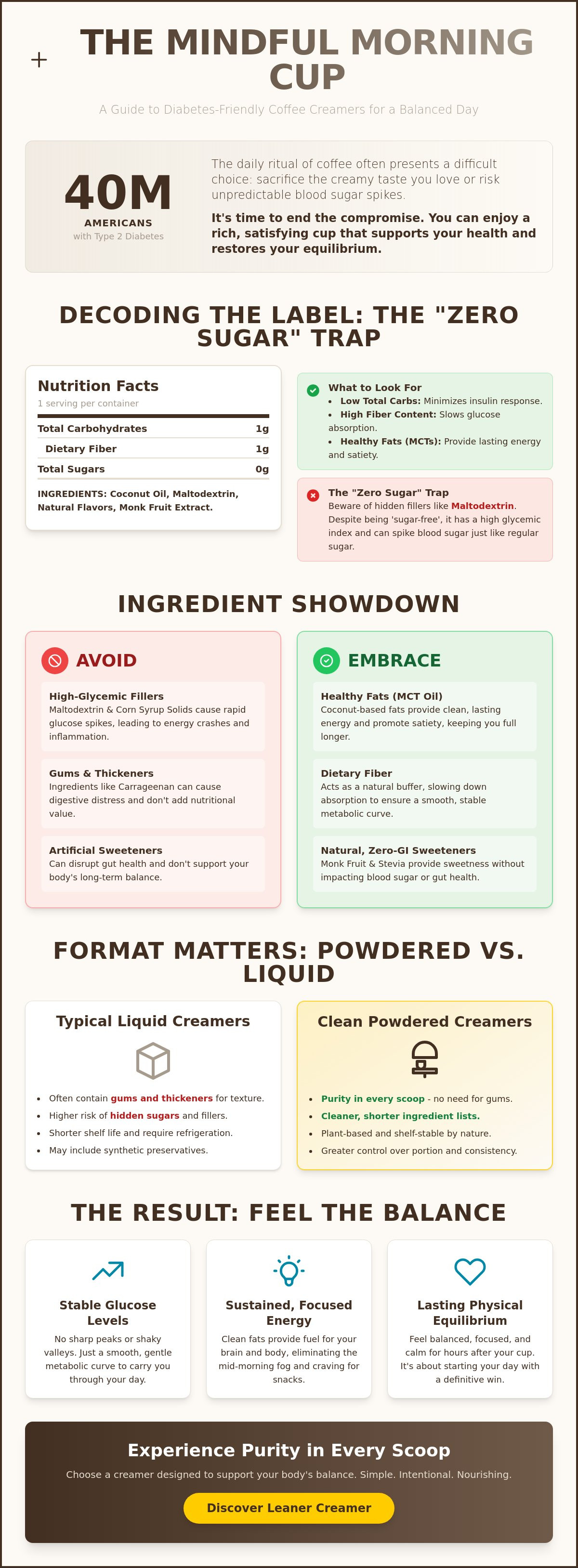 Coffee creamer for type 2 diabetes