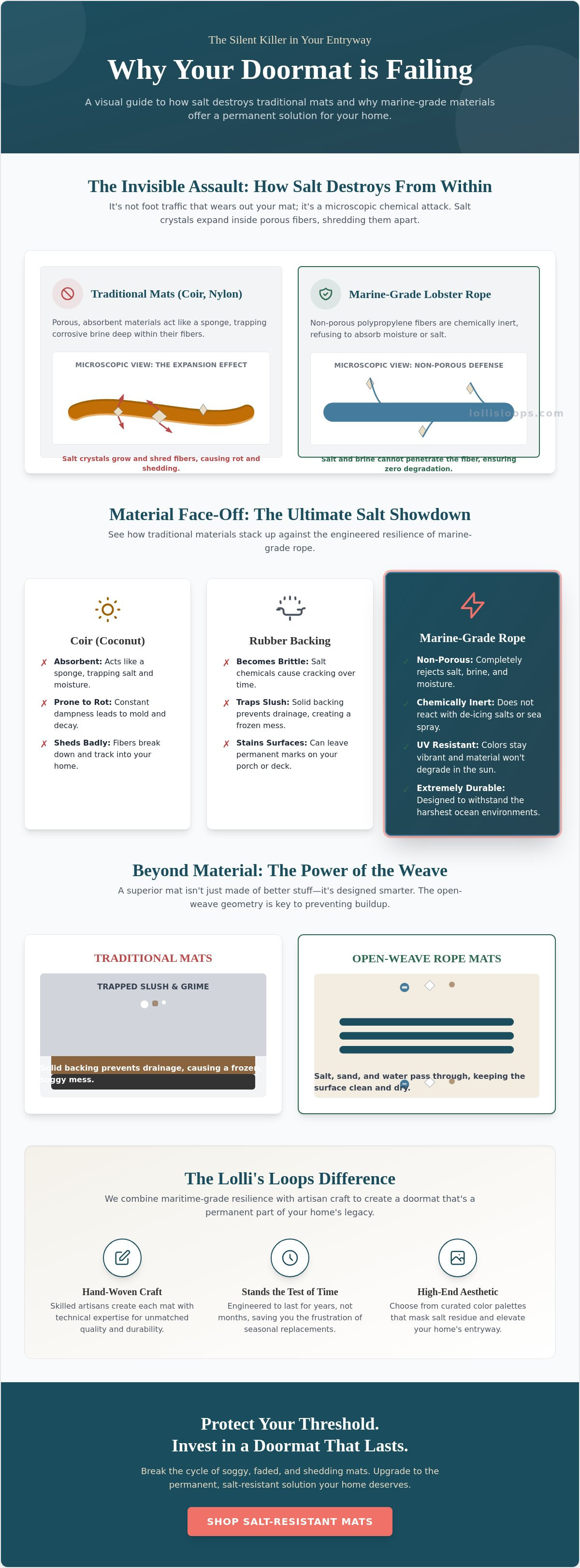 Salt resistant doormat