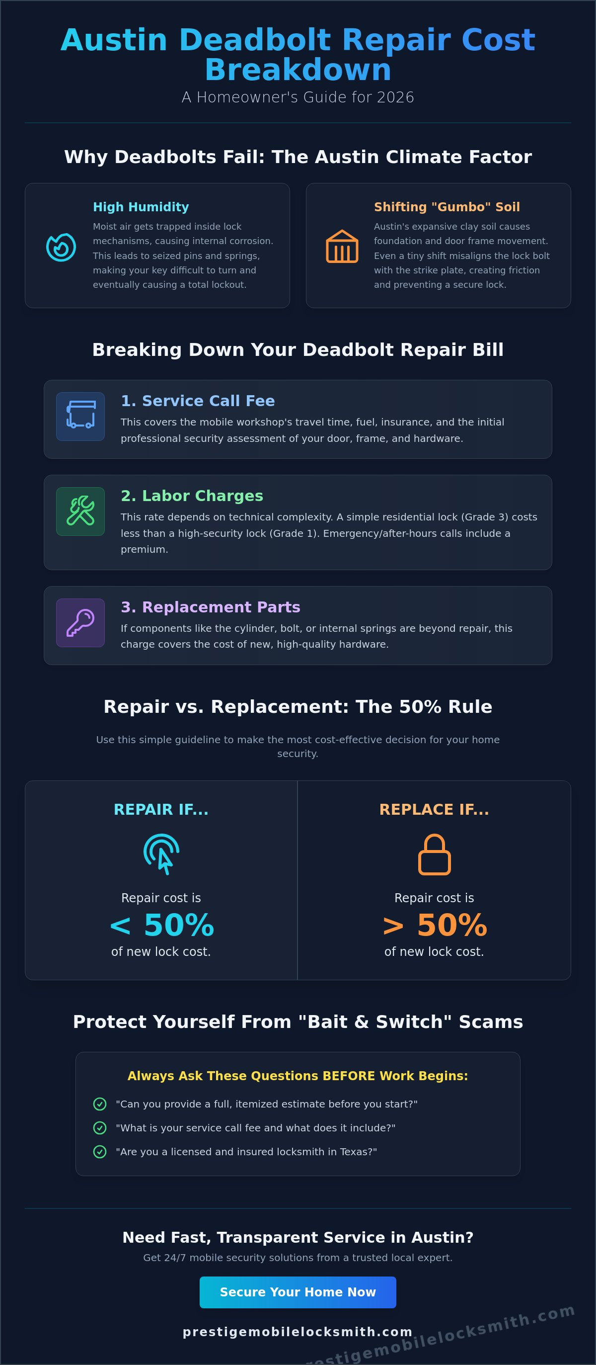 Deadbolt repair cost Austin