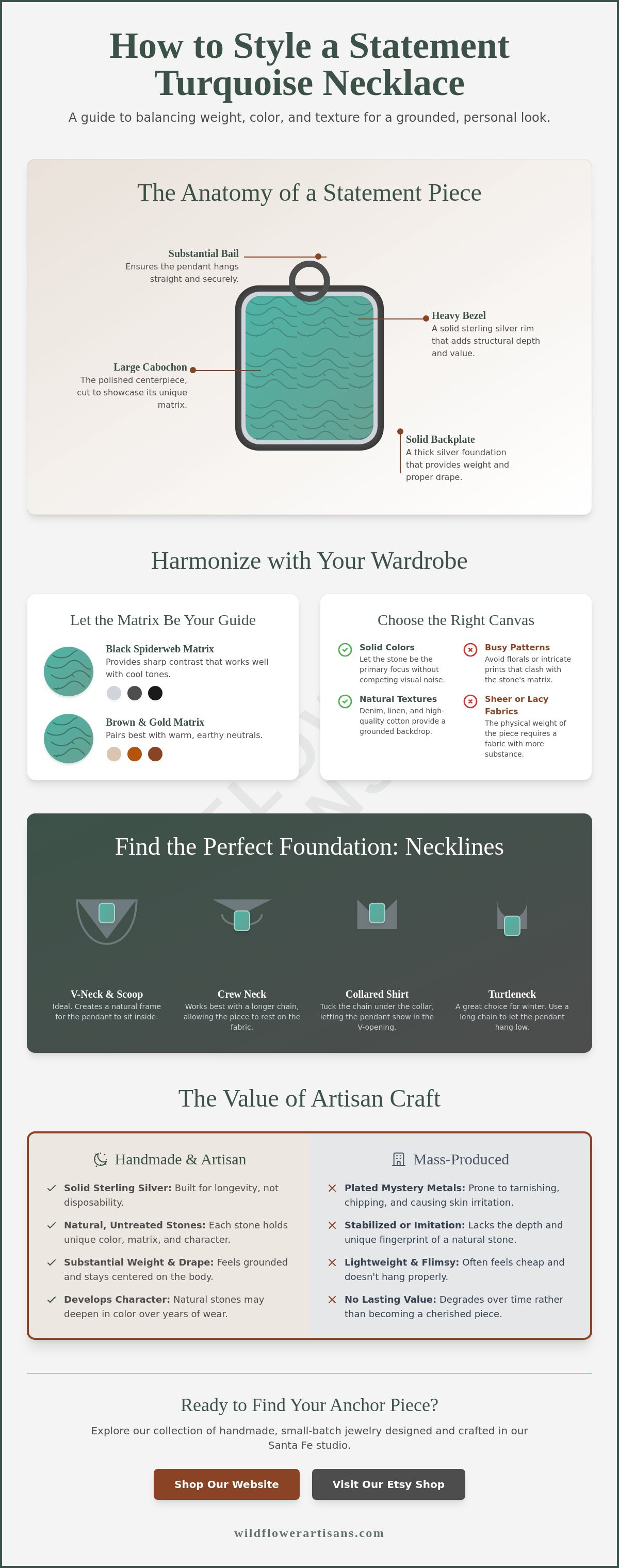 How to style a statement turquoise necklace