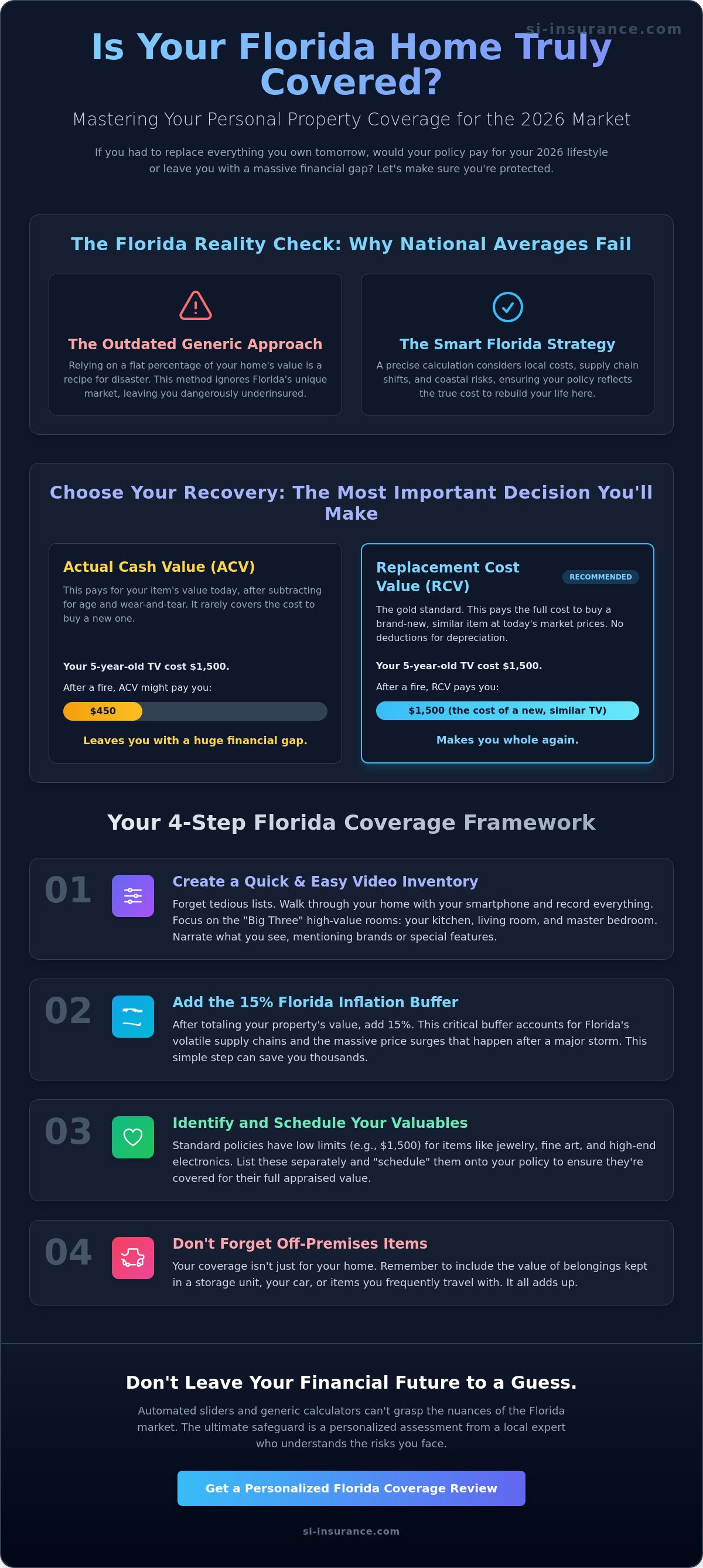 Personal property coverage calculator Florida