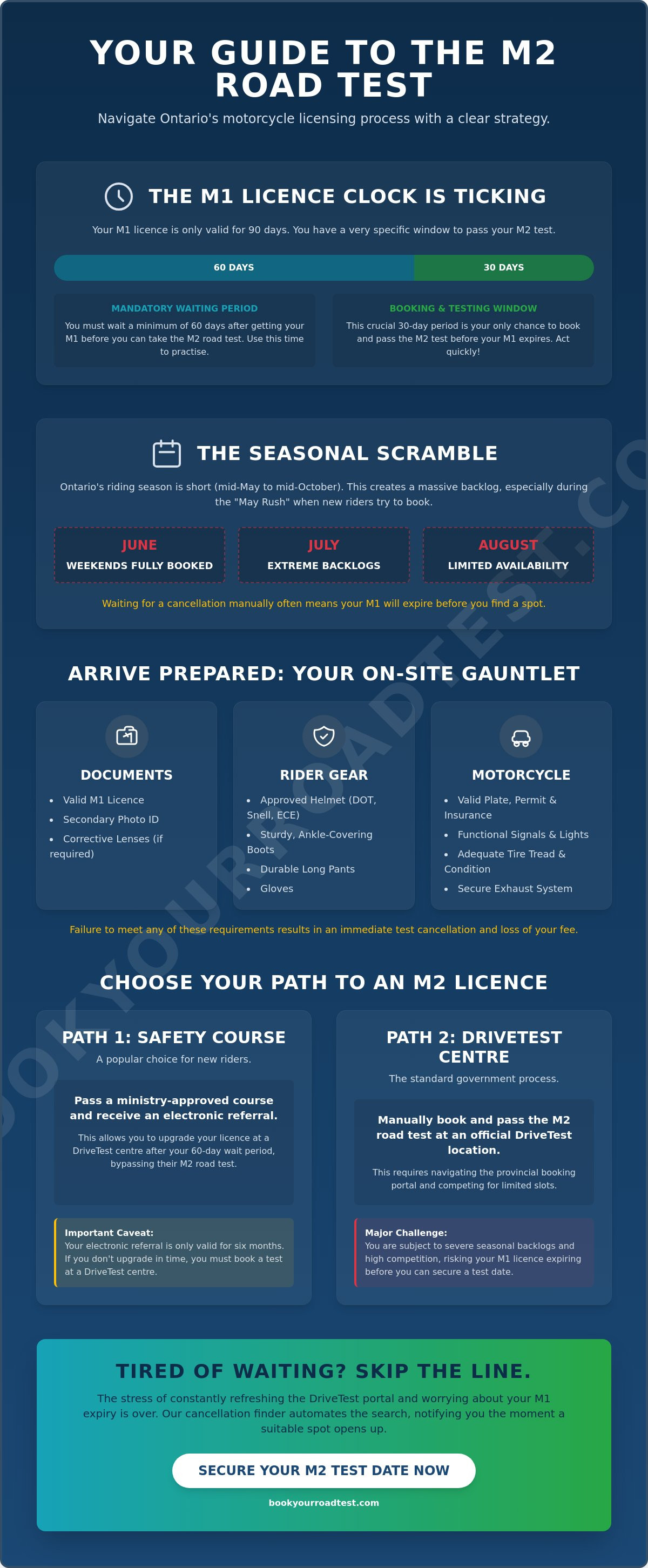 M2 road test booking