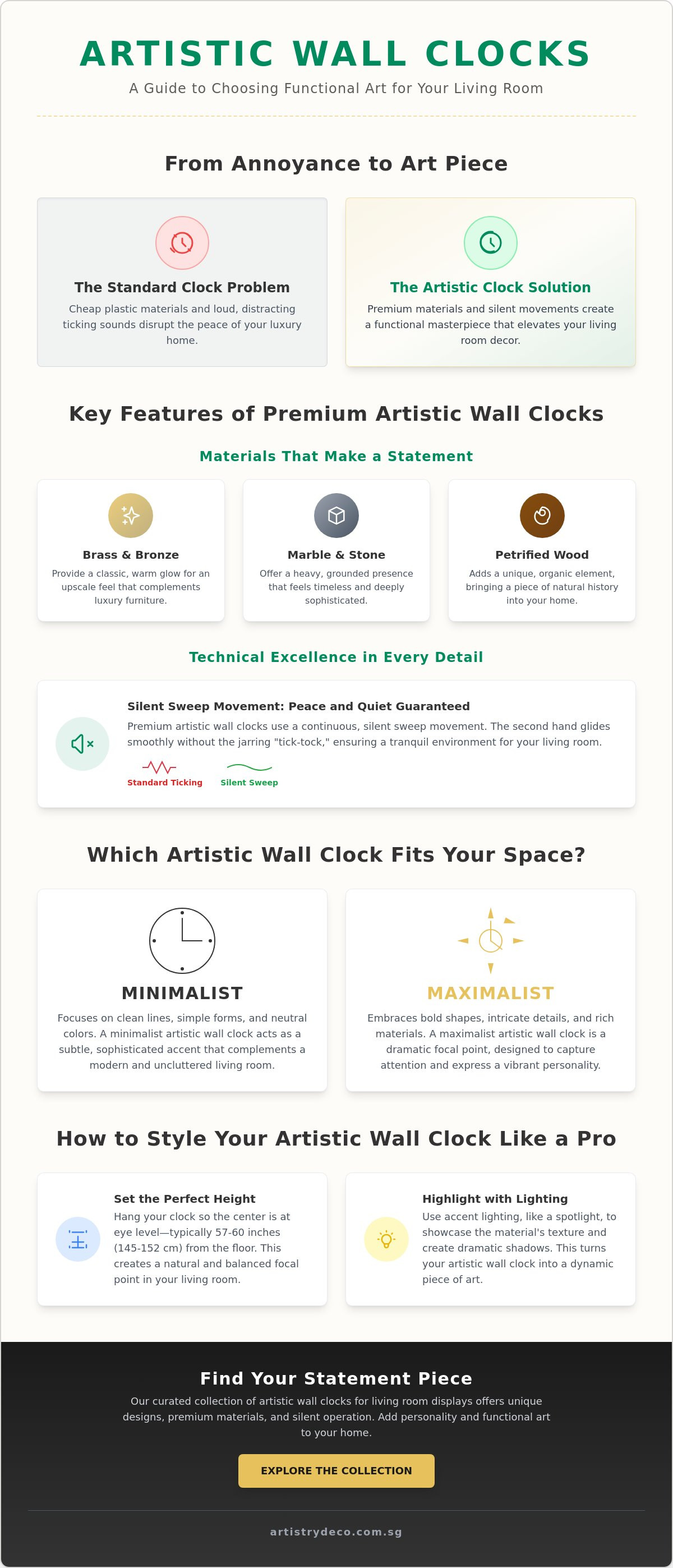 Artistic wall clocks for living room