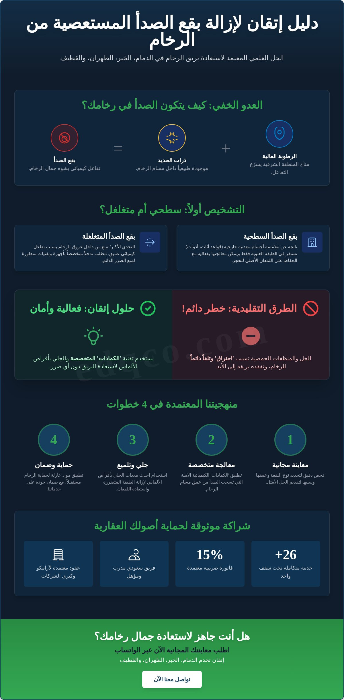 إزالة بقع الصدأ من الرخام بالدمام
