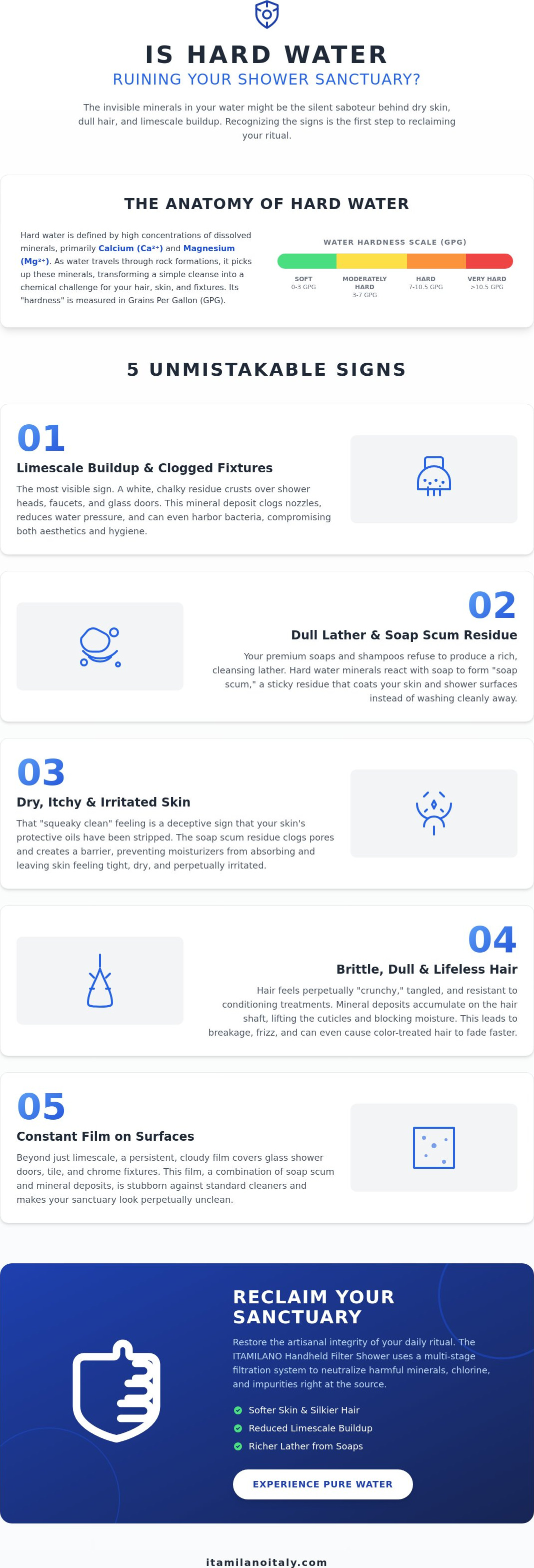 Signs your shower has hard water