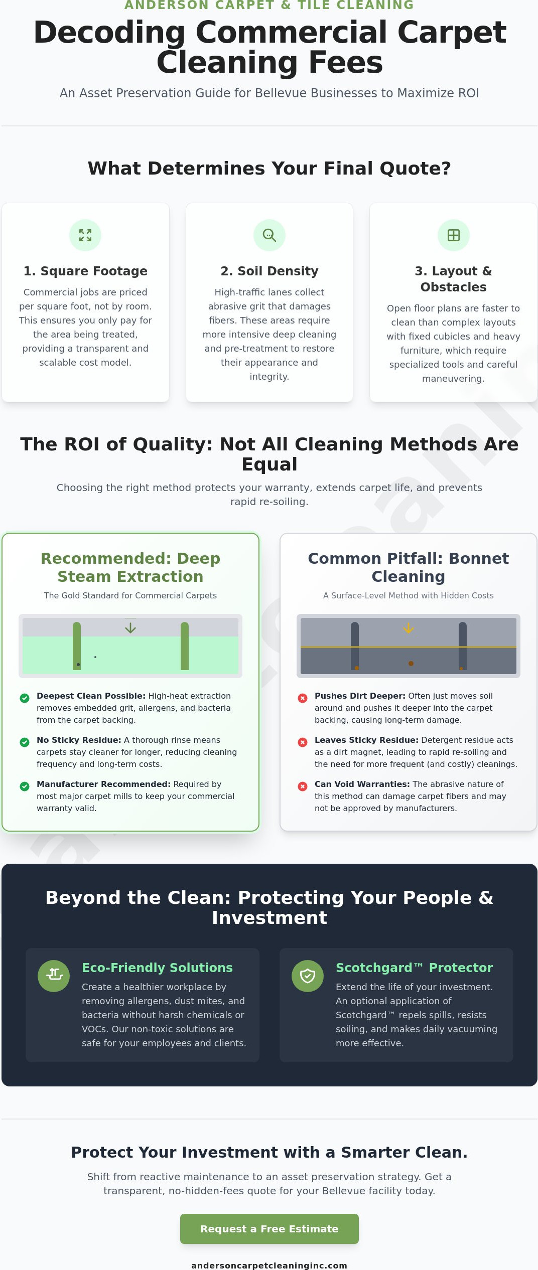 Commercial carpet cleaning fees Bellevue