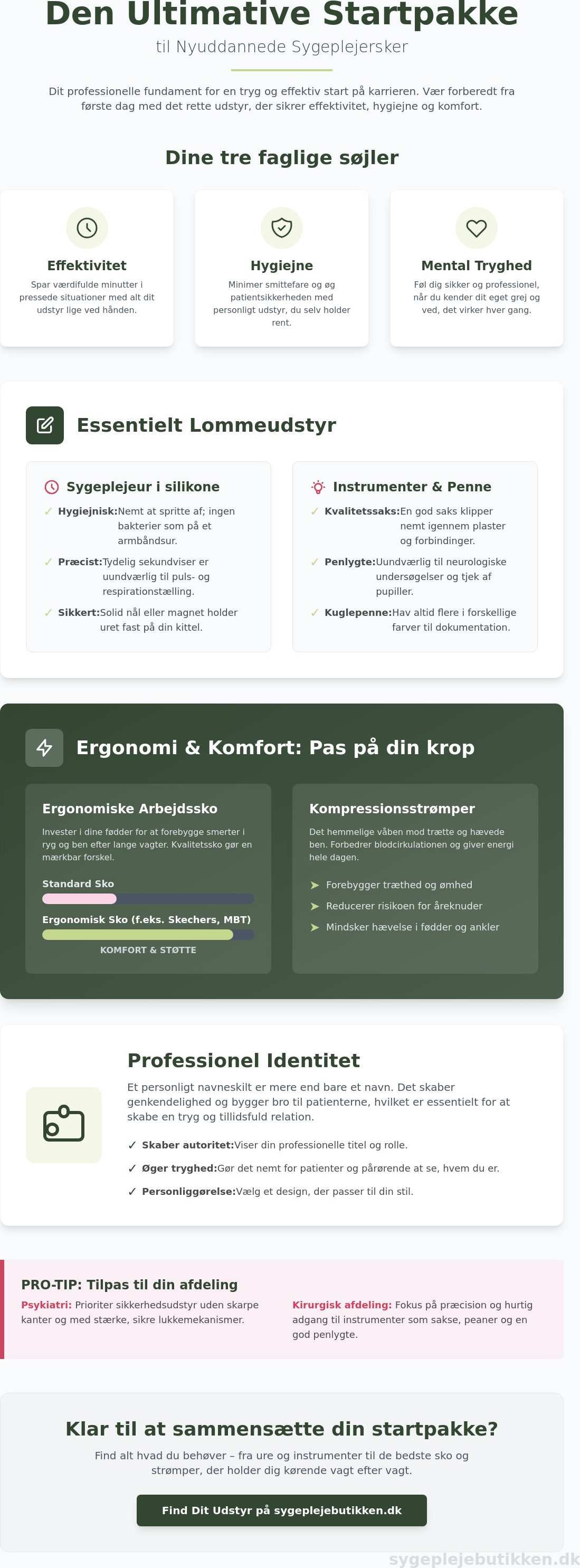 Startpakke til nyuddannet sygeplejerske