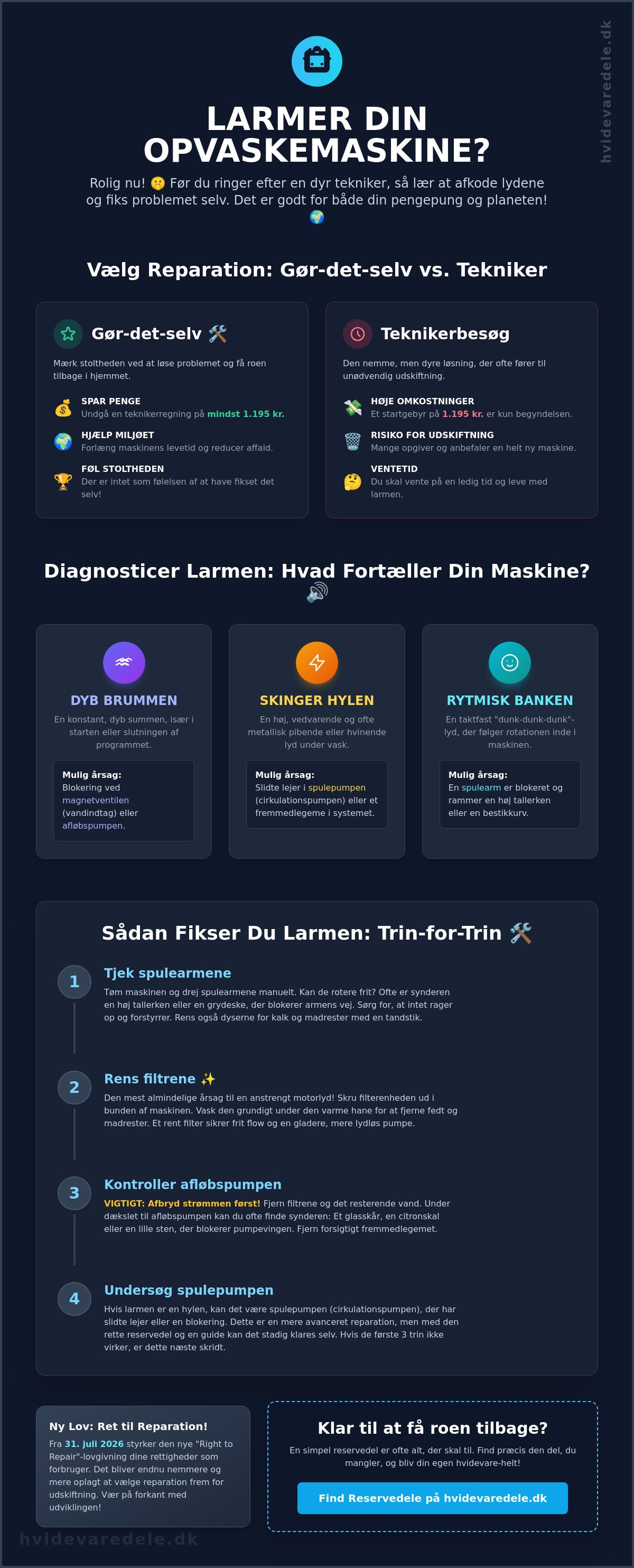 Opvaskemaskine larmer