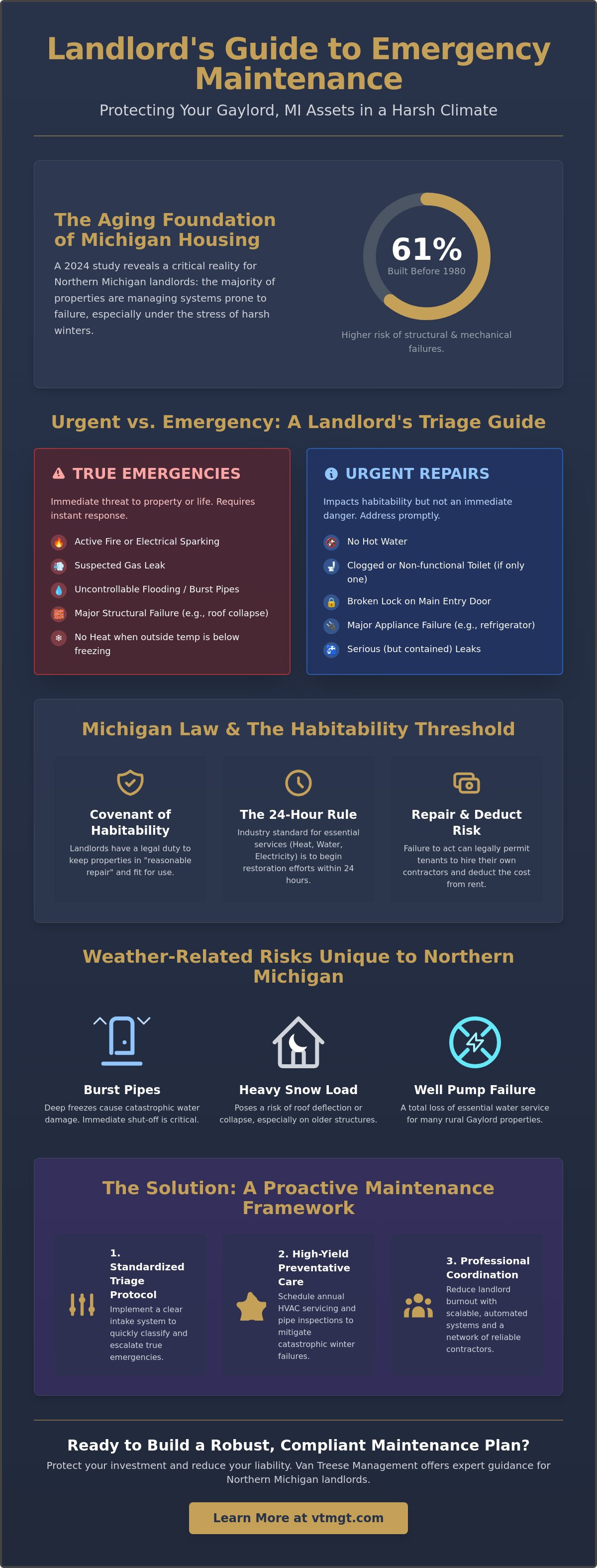 Emergency maintenance plan for landlords Gaylord MI