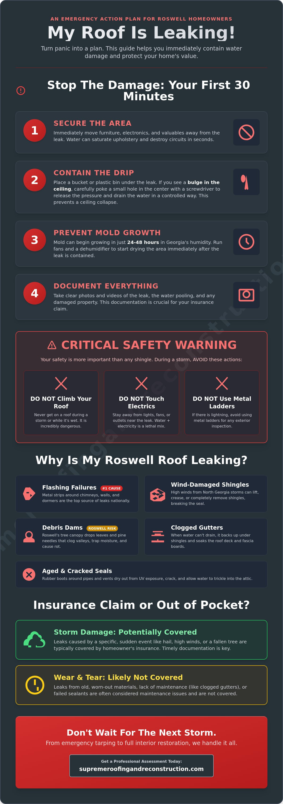 What to do if my roof is leaking Roswell