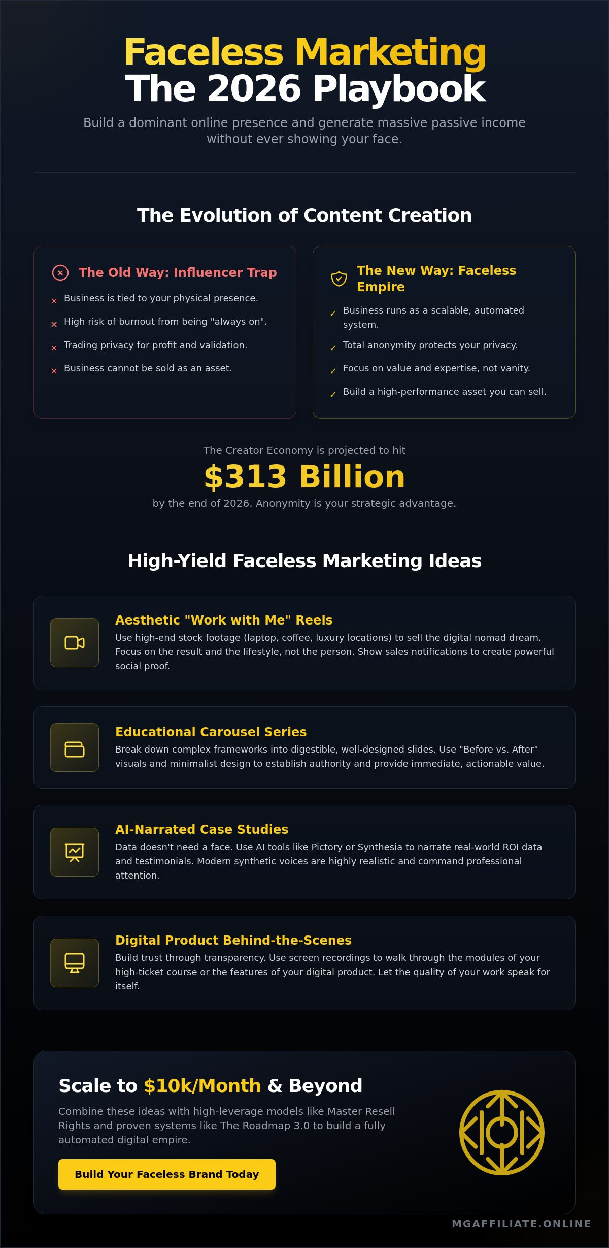 Faceless marketing ideas
