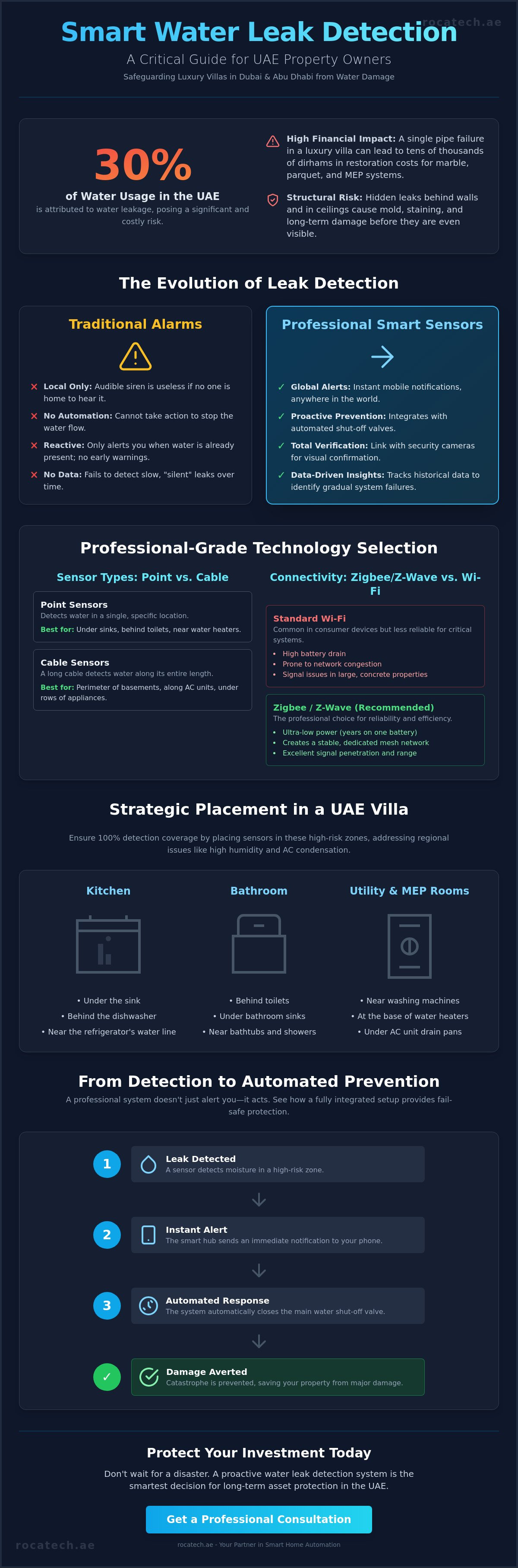 Smart water leak sensor uae