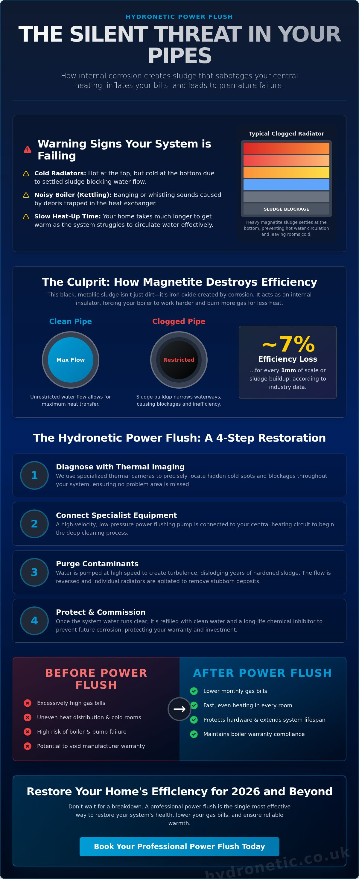 Central heating power flush