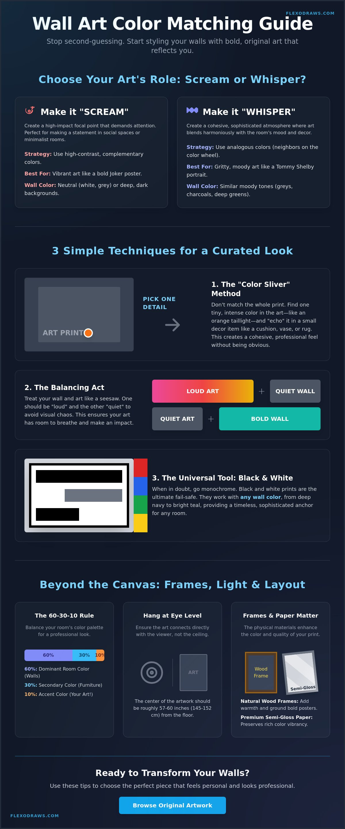 Wall art color matching guide