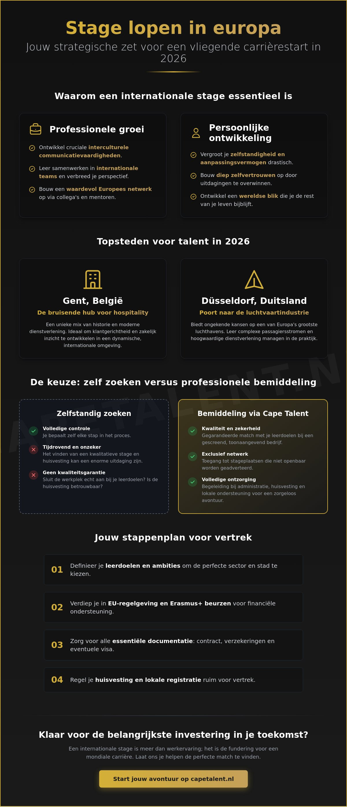 Stage lopen in europa