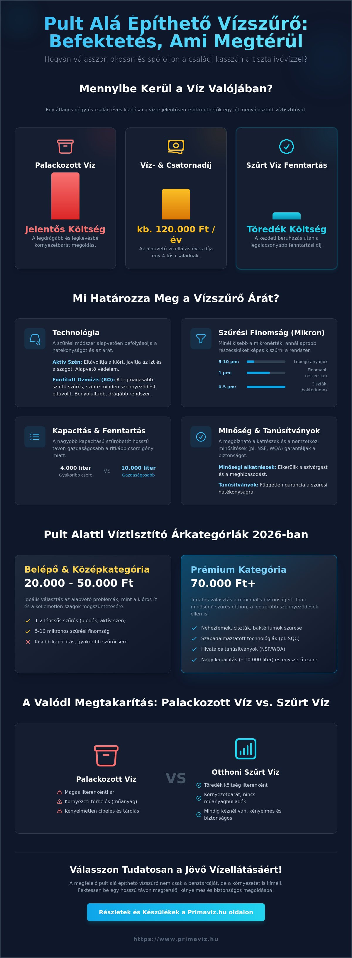 Pult alá építhető vízszűrő ár