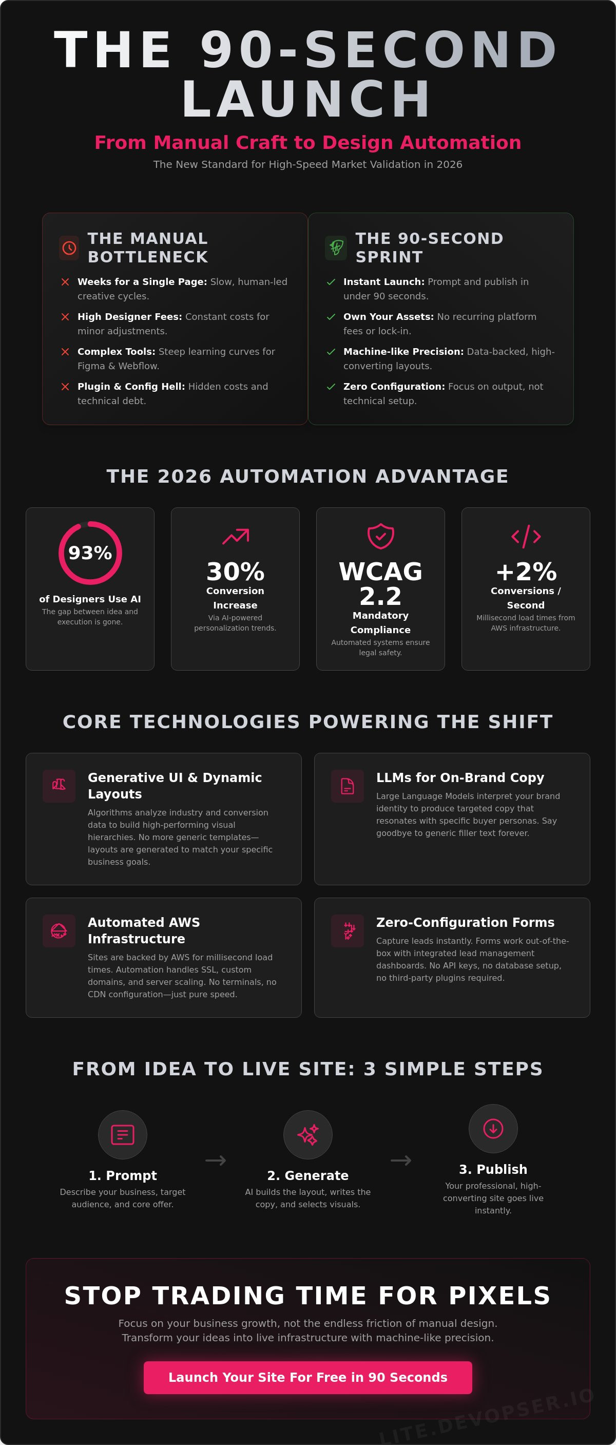 Landing page design automation