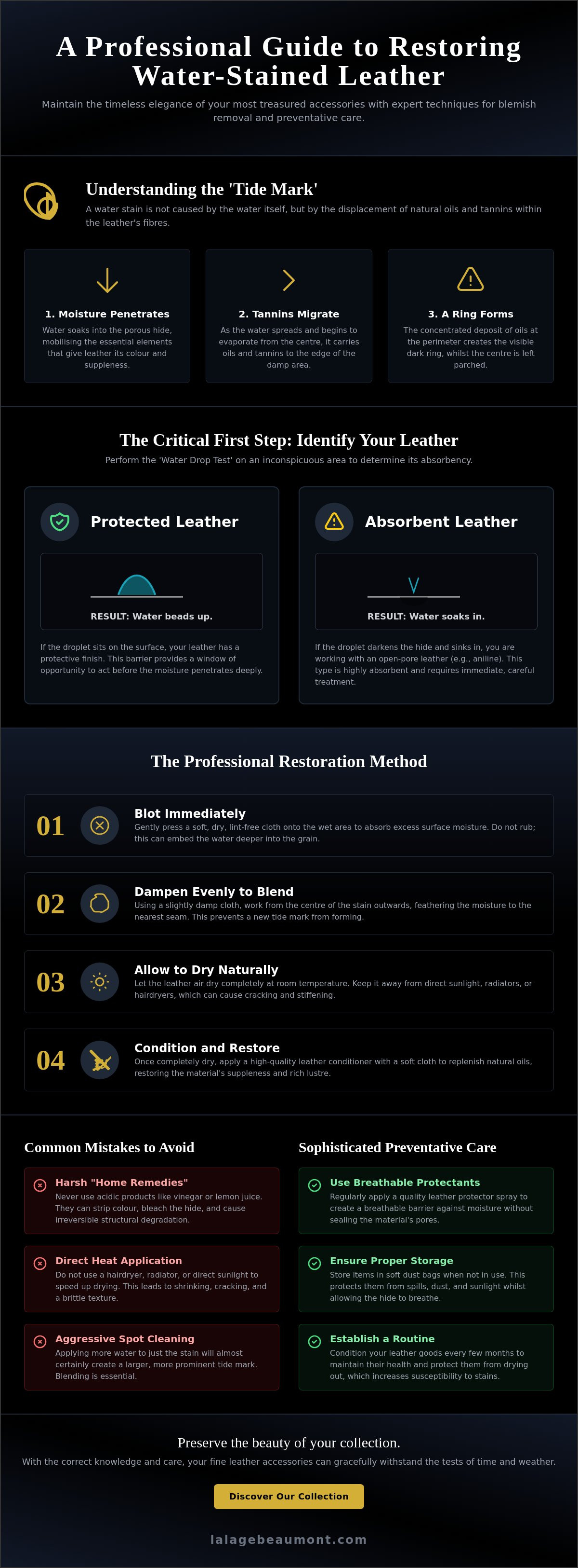 How to remove water stains from leather