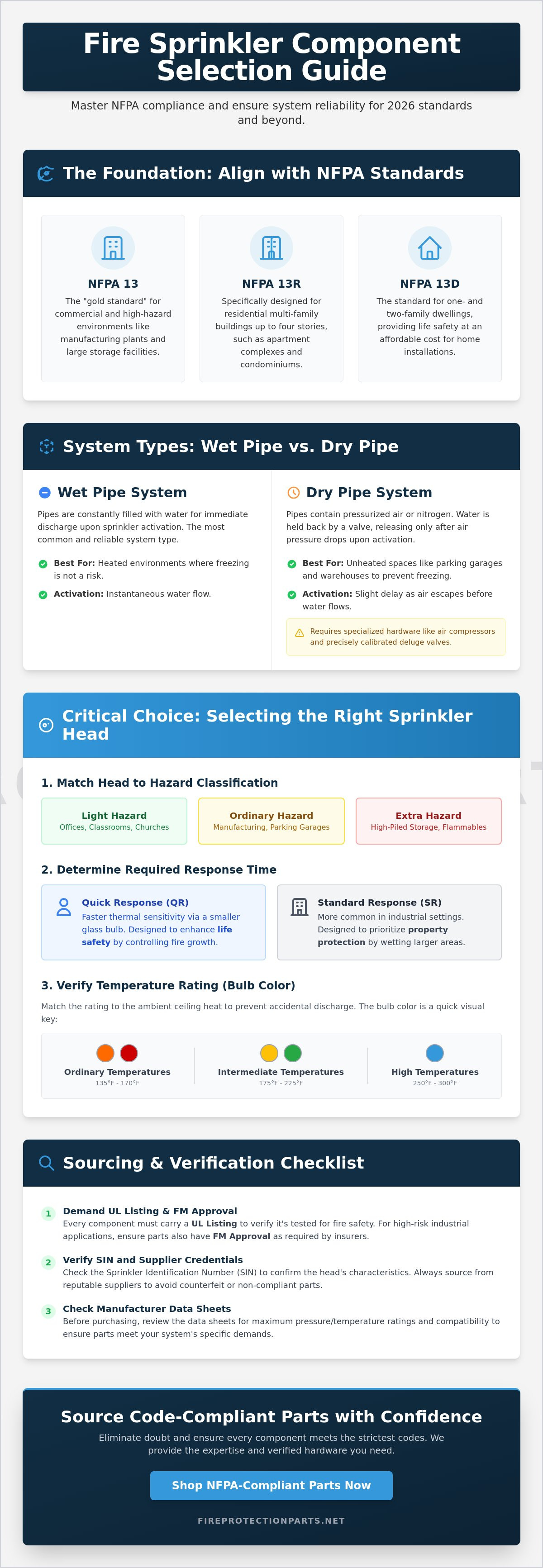 Choosing fire sprinkler system components