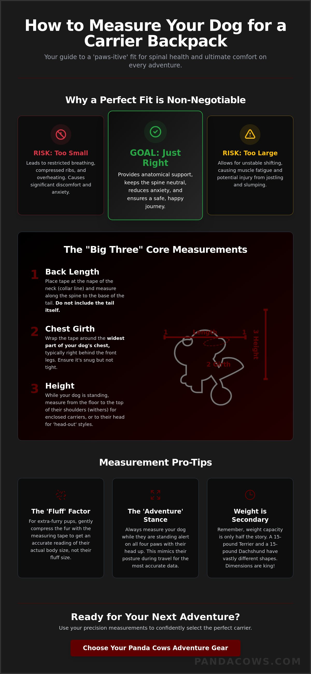 How to measure a dog for a carrier backpack