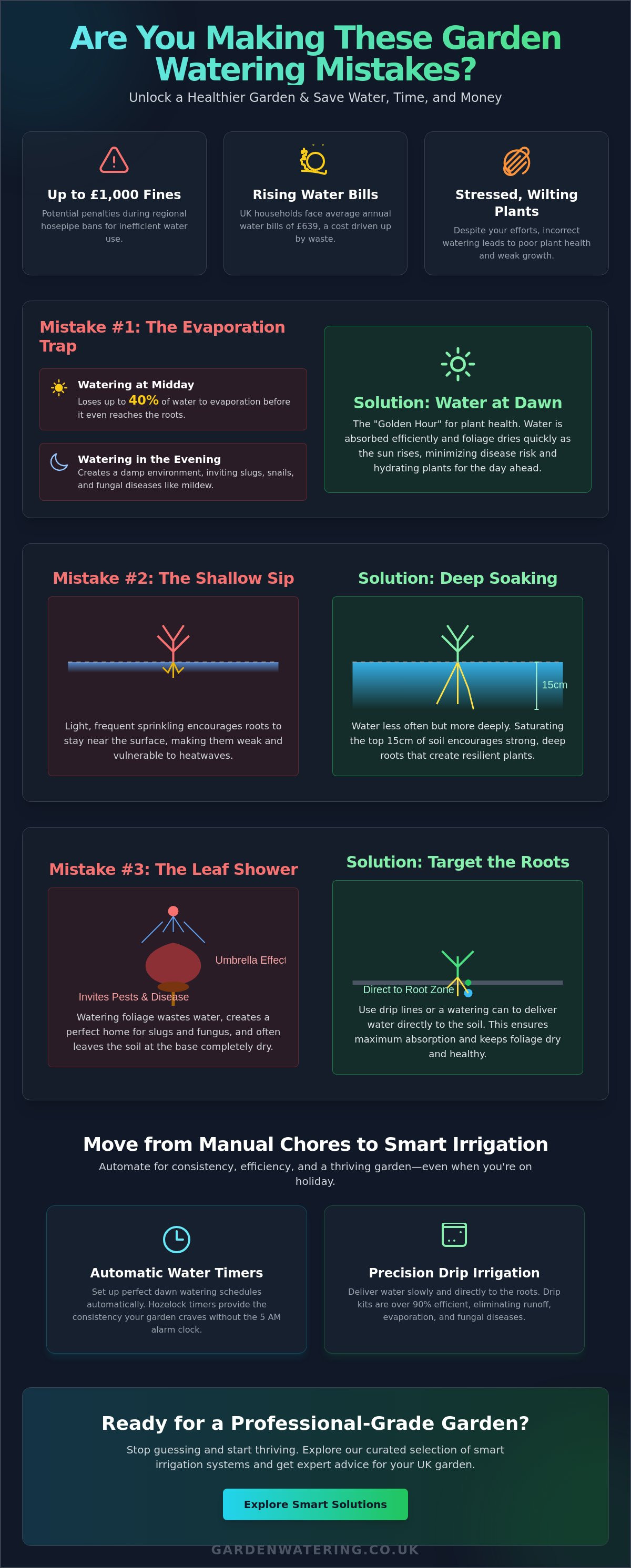 Common garden watering mistakes