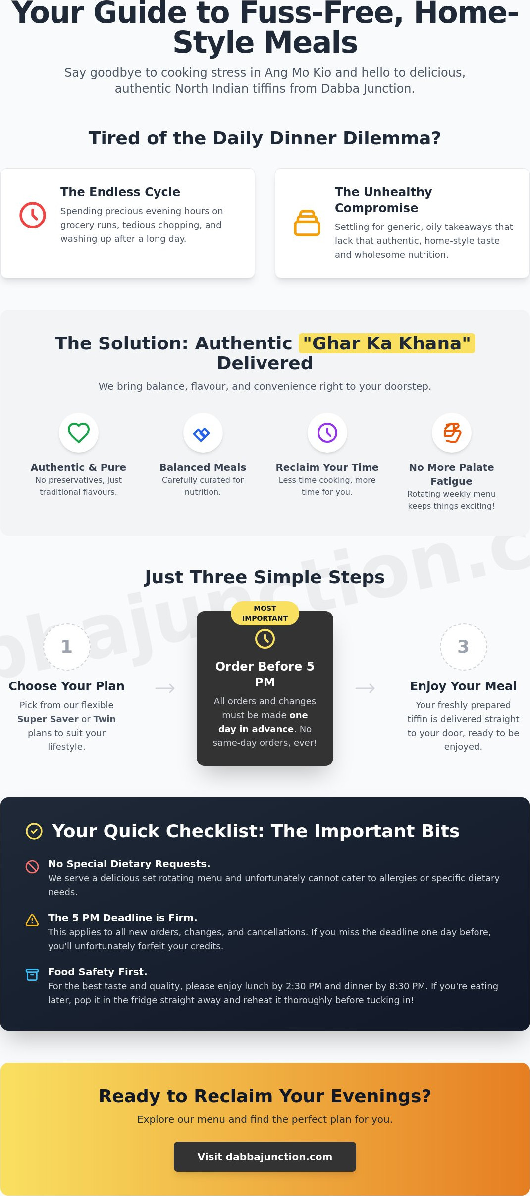 North Indian meal plan Ang Mo Kio