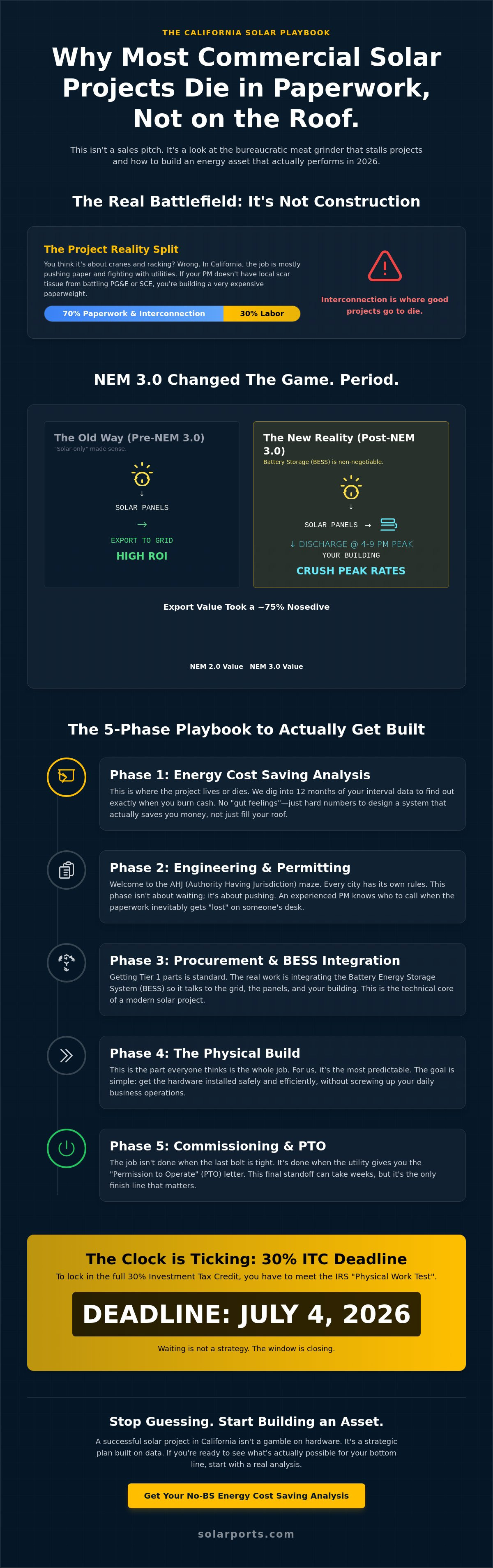 Commercial solar project management CA