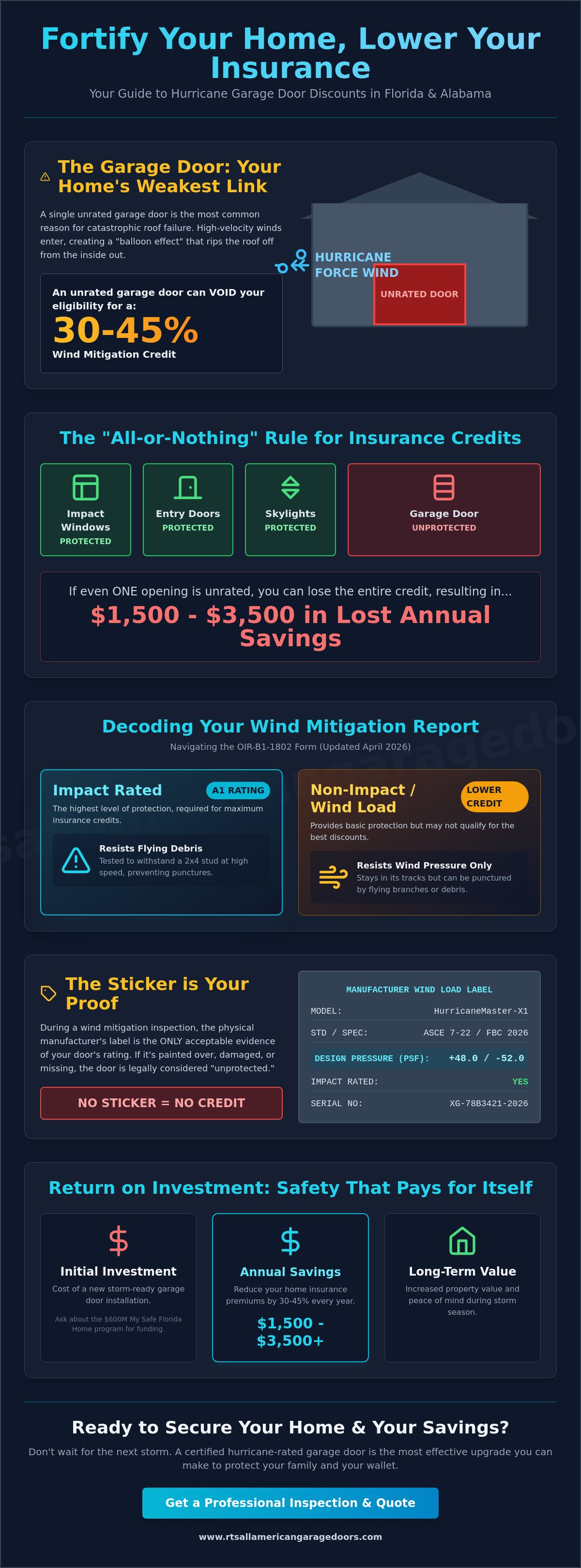Hurricane garage door home insurance discount