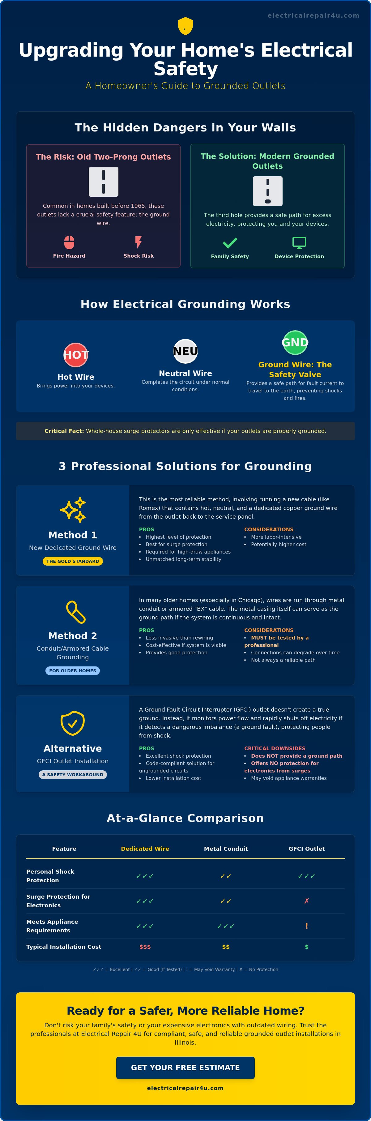 Grounded outlet installation