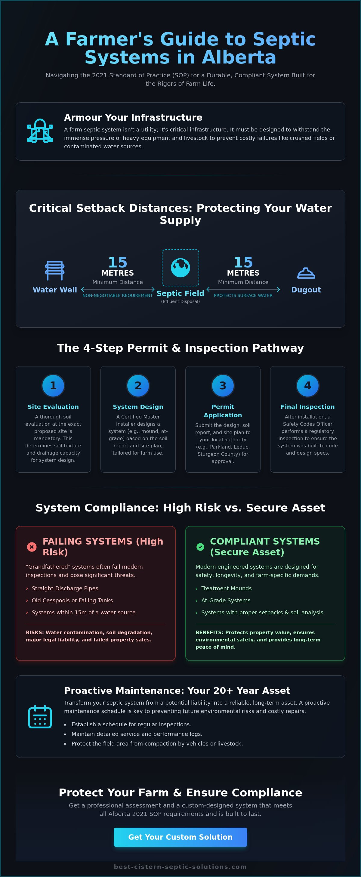 Farm septic system requirements Alberta