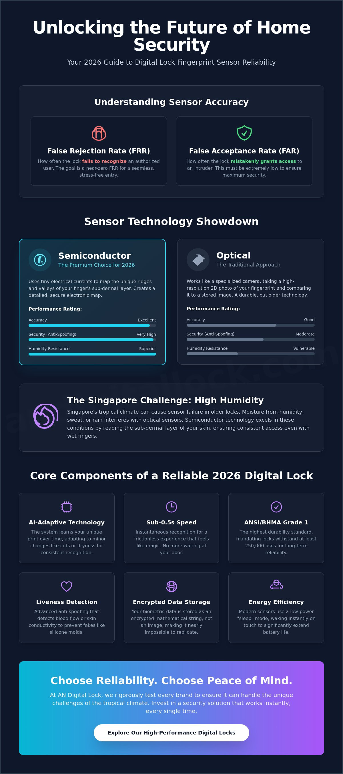 Digital lock fingerprint sensor reliability