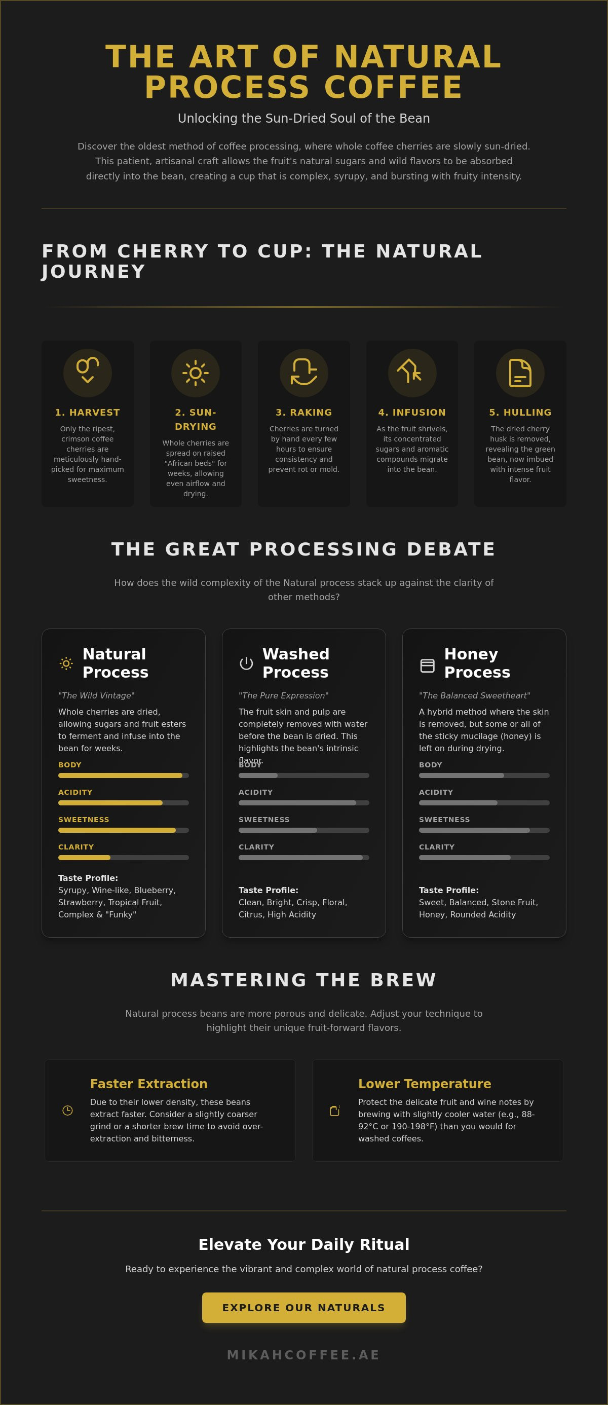 Natural process coffee taste