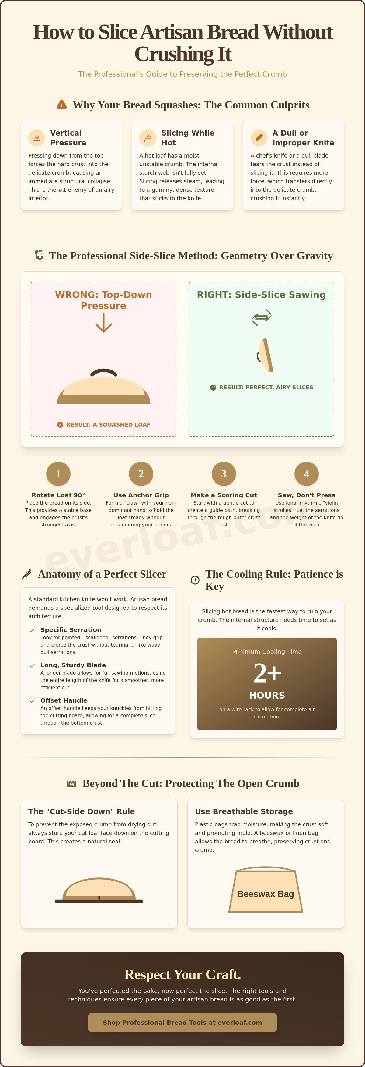How to slice artisan bread without crushing it