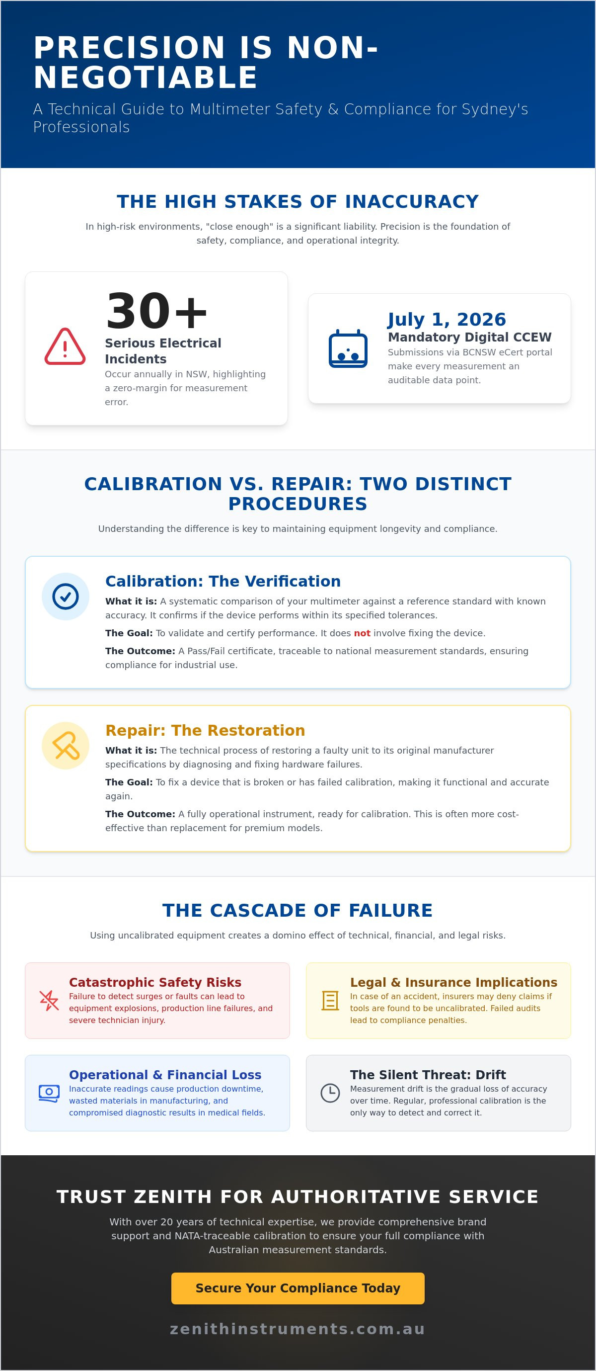 Multimeter repair and calibration sydney