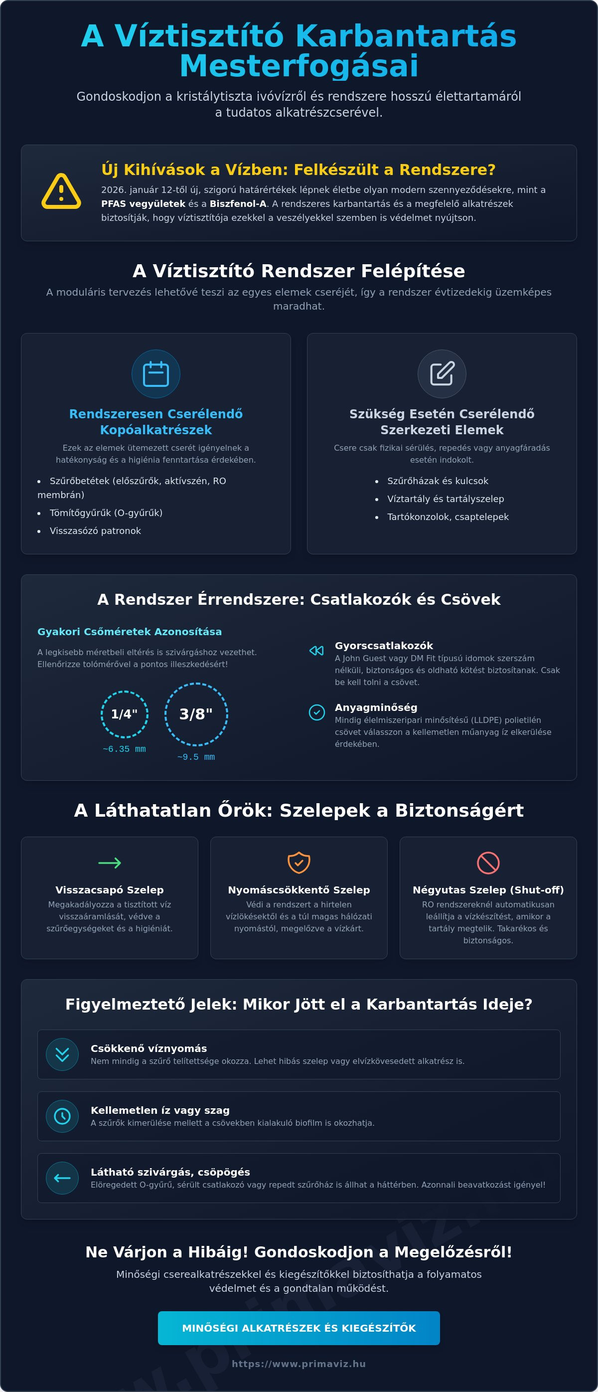 Víztisztító cserealkatrészek