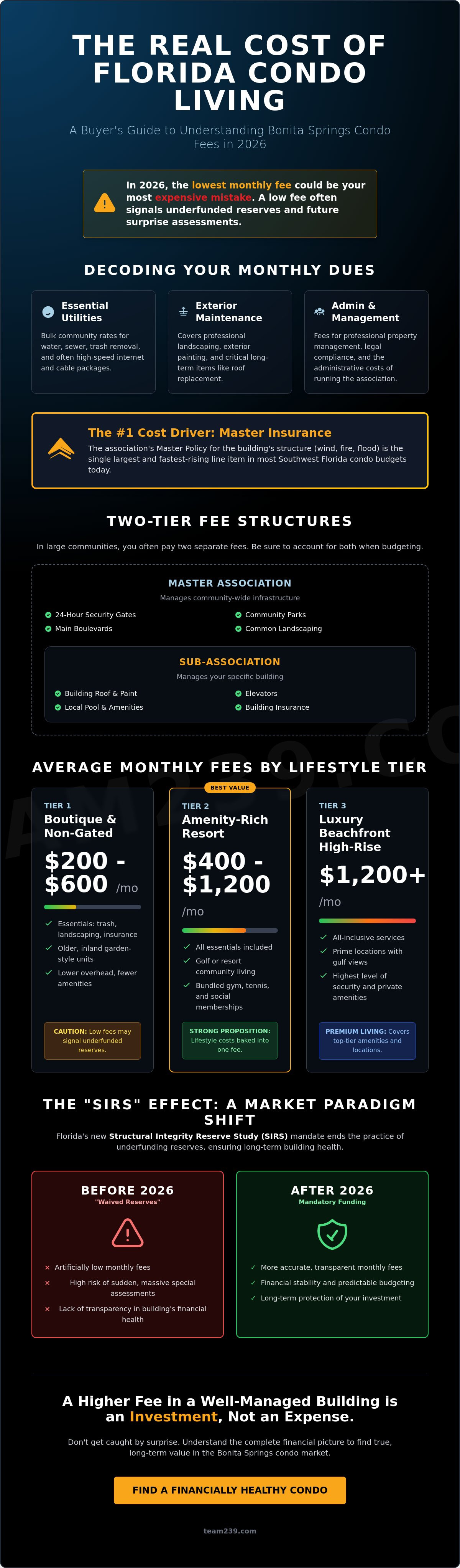 Average HOA fees in Bonita Springs condos