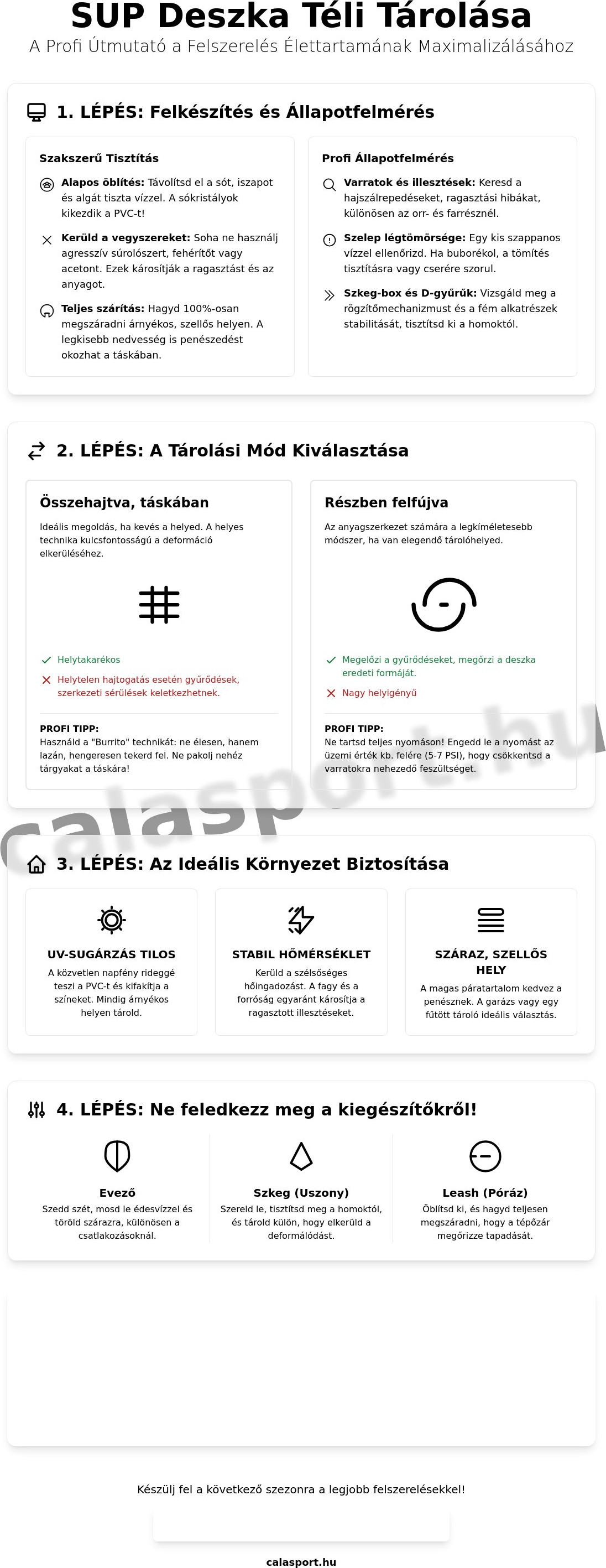 Sup deszka tárolása szezonon kívül