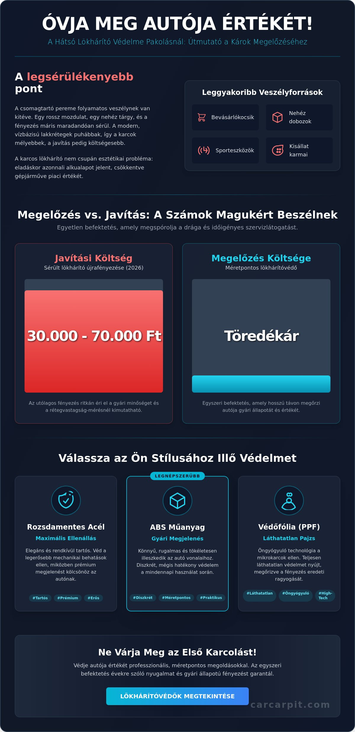 Lökhárító védelme pakolásnál