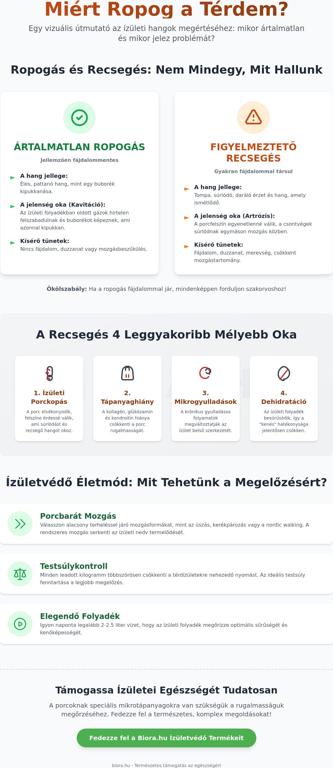 Miért ropog a térdem