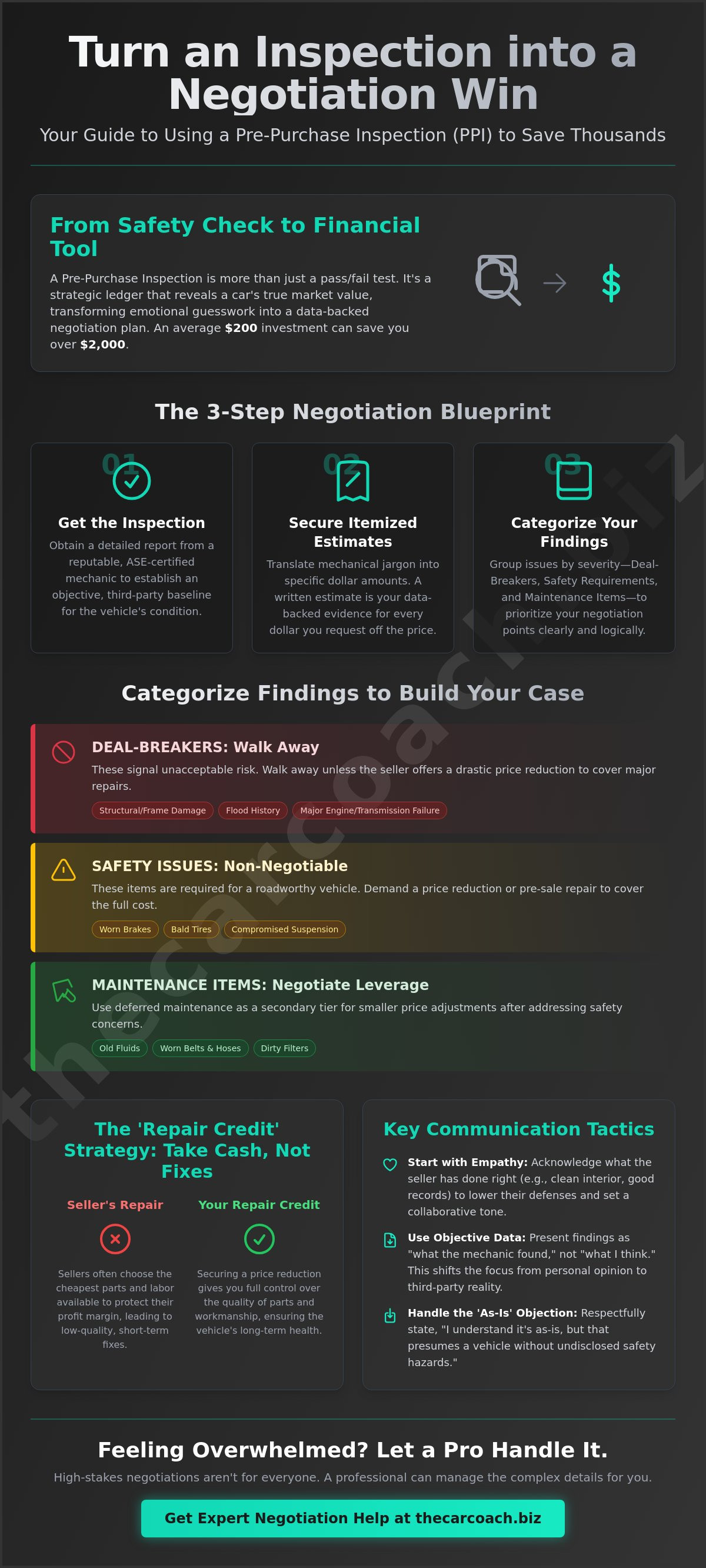 How to use pre-purchase inspection to negotiate
