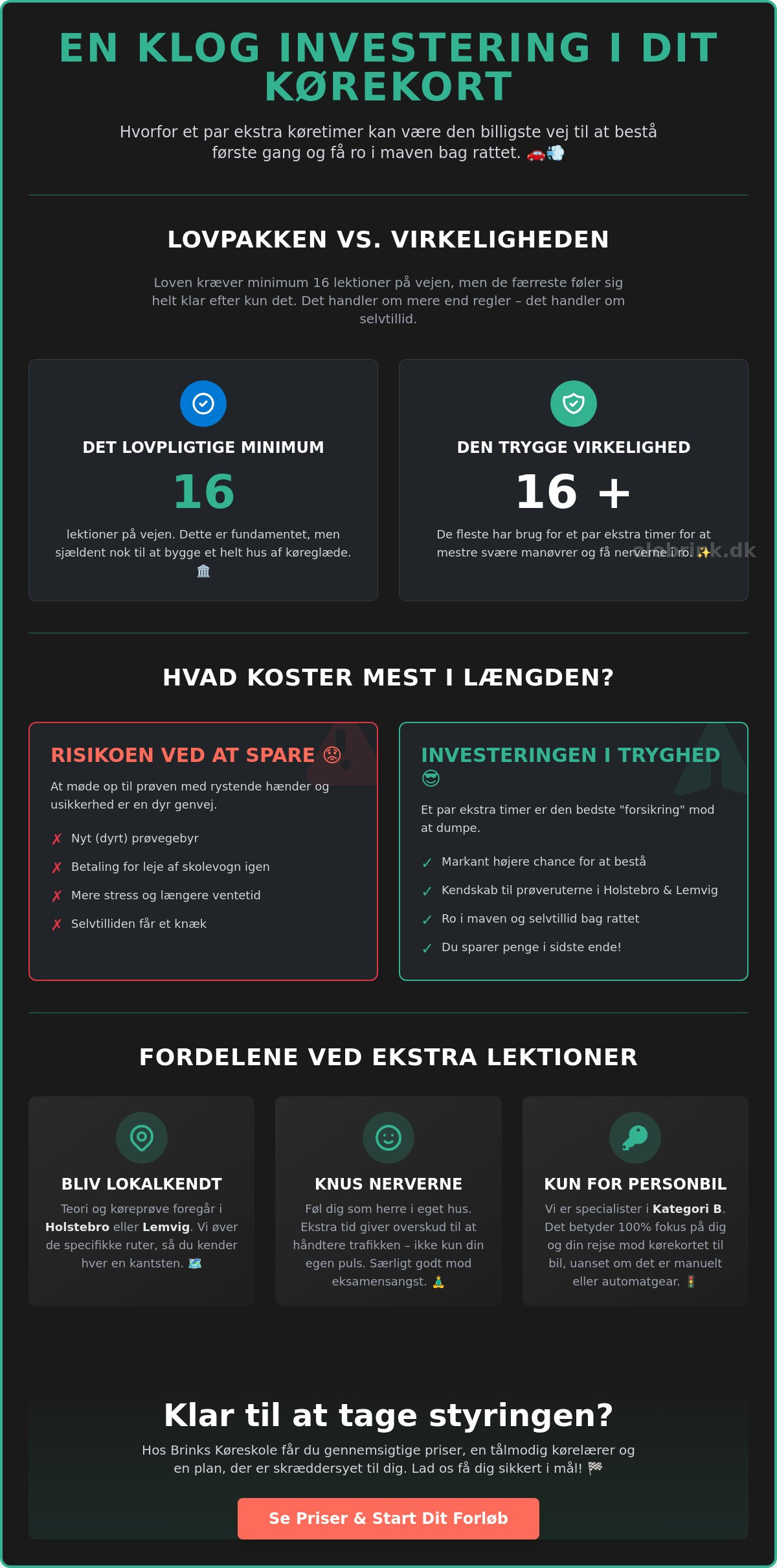 Pris for ekstra køretimer Lemvig