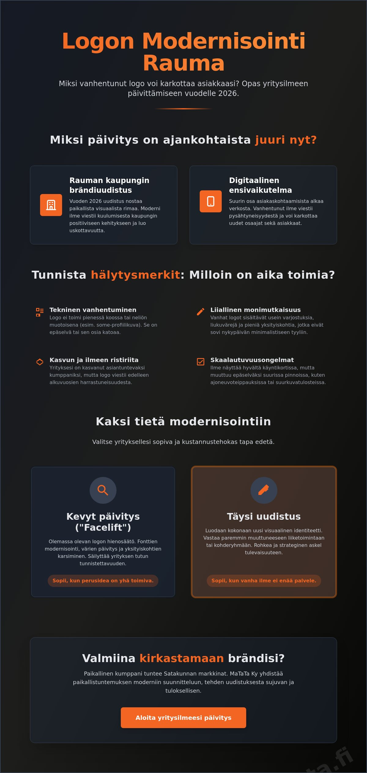 Logon modernisointi Rauma