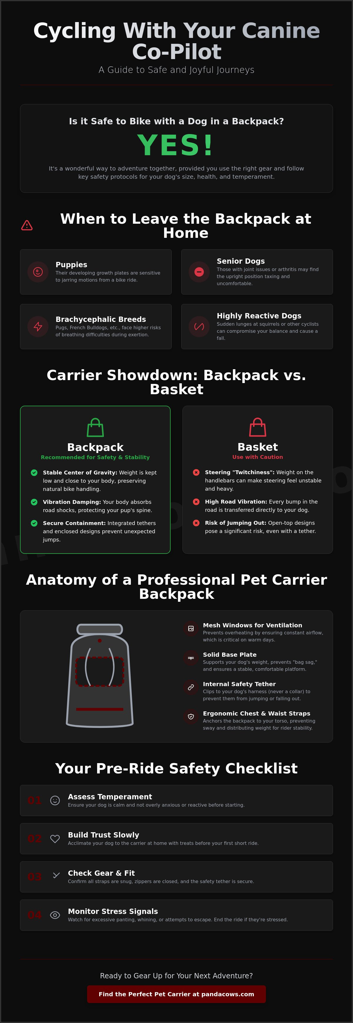 Is it safe to bike with a dog in a backpack