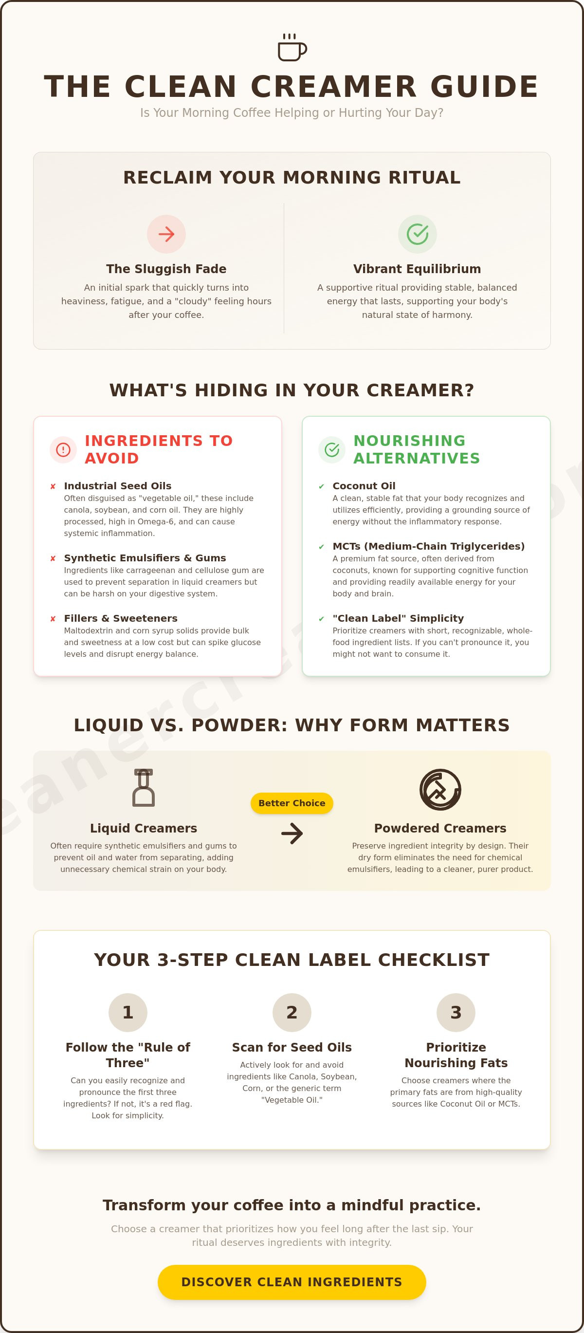 Coffee creamer without seed oils