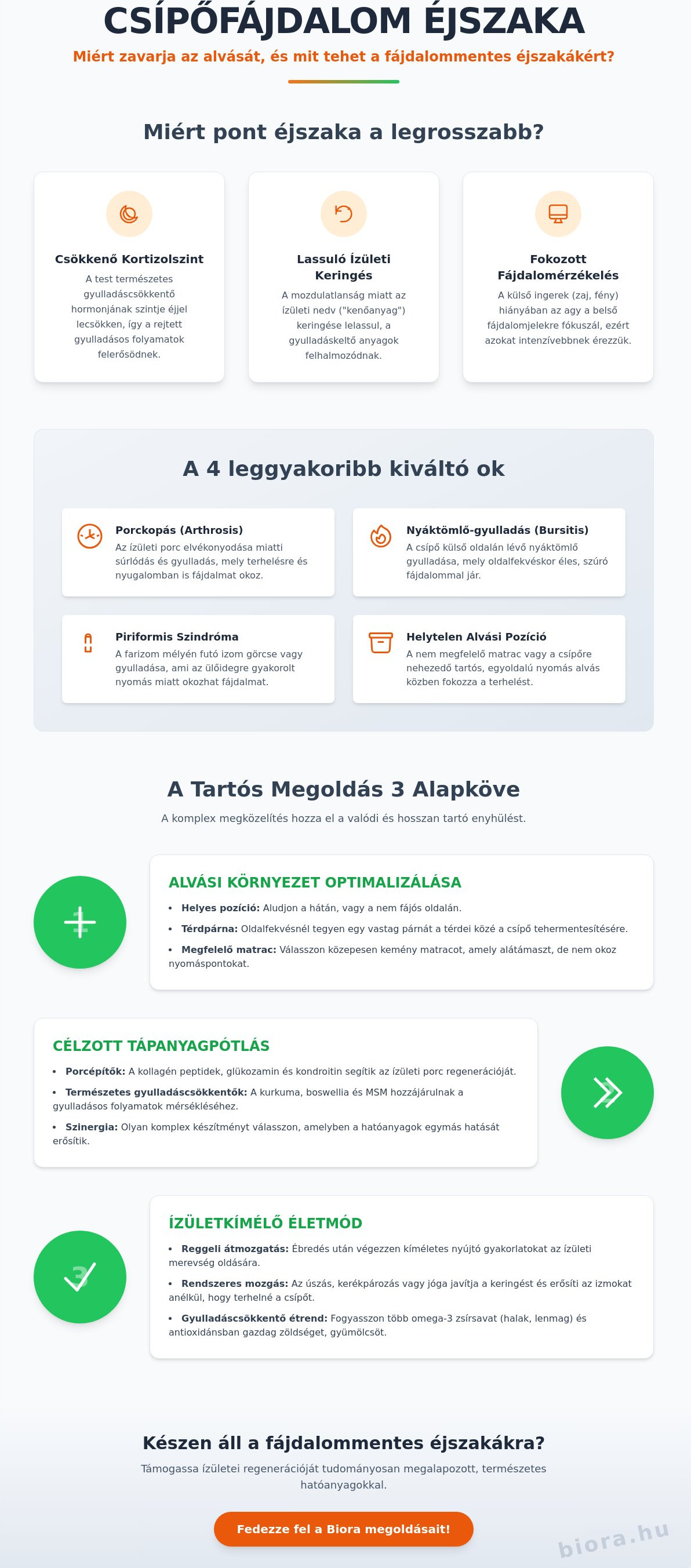 Csípőfájdalom éjszakai okai