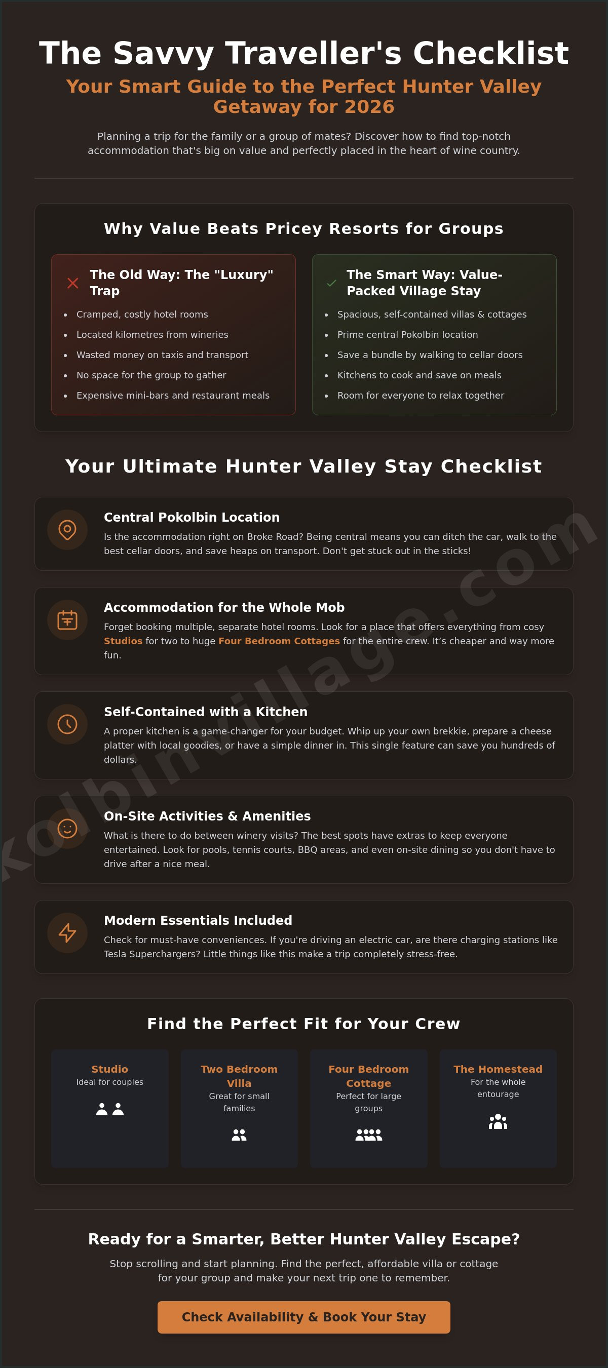 Best accommodation Hunter Valley