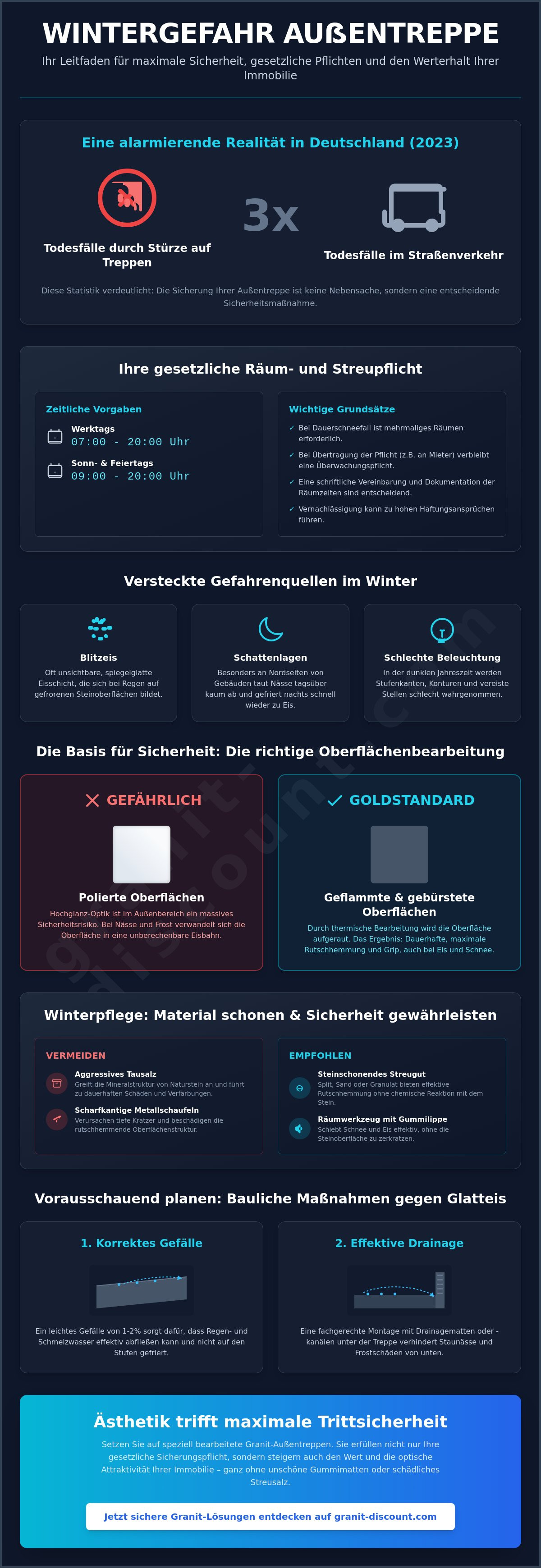Sicherheit auf außentreppen im winter