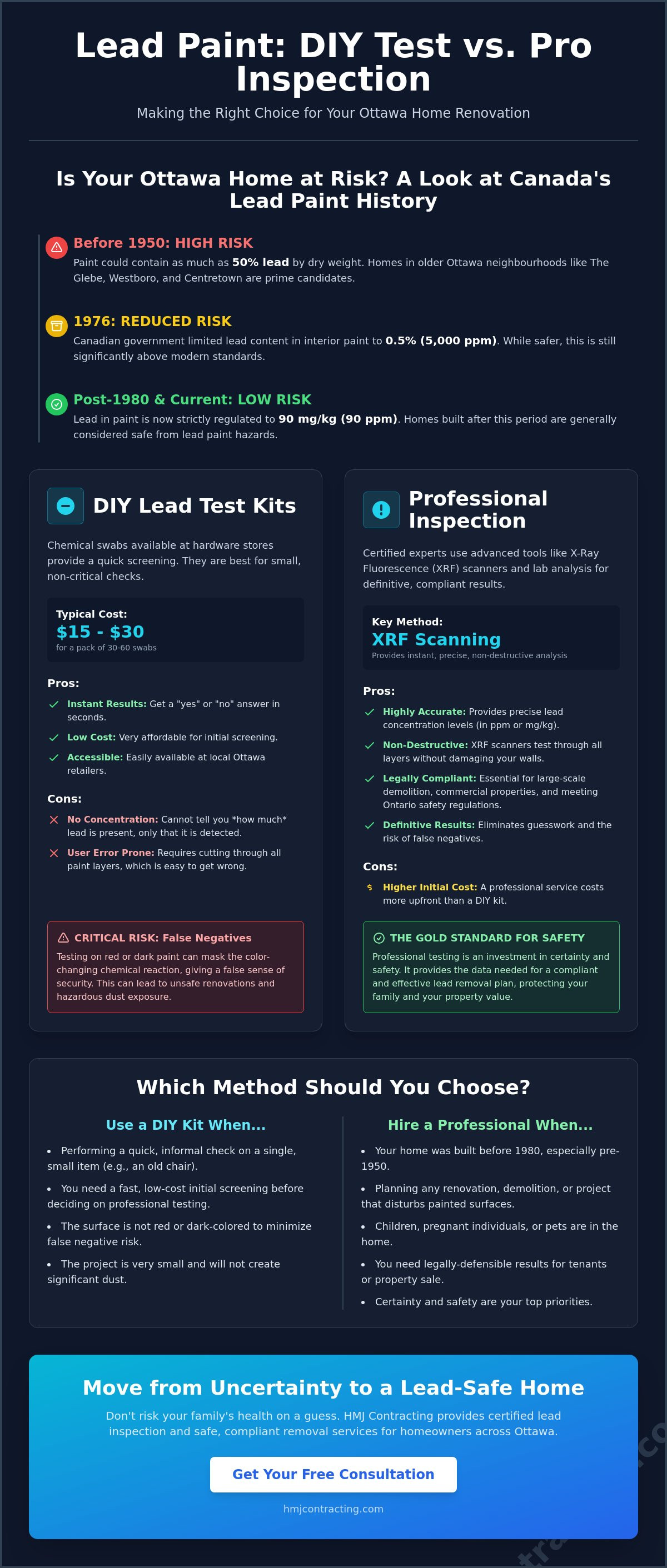 Lead paint testing kit vs professional