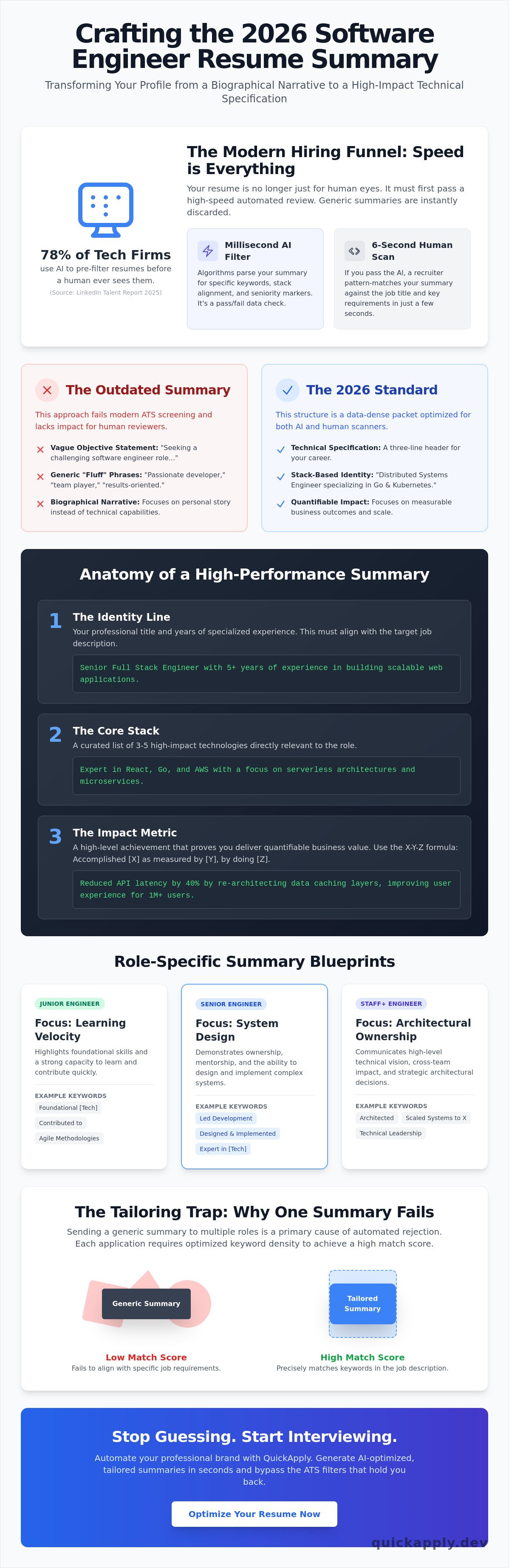 How to write a resume summary for software engineer
