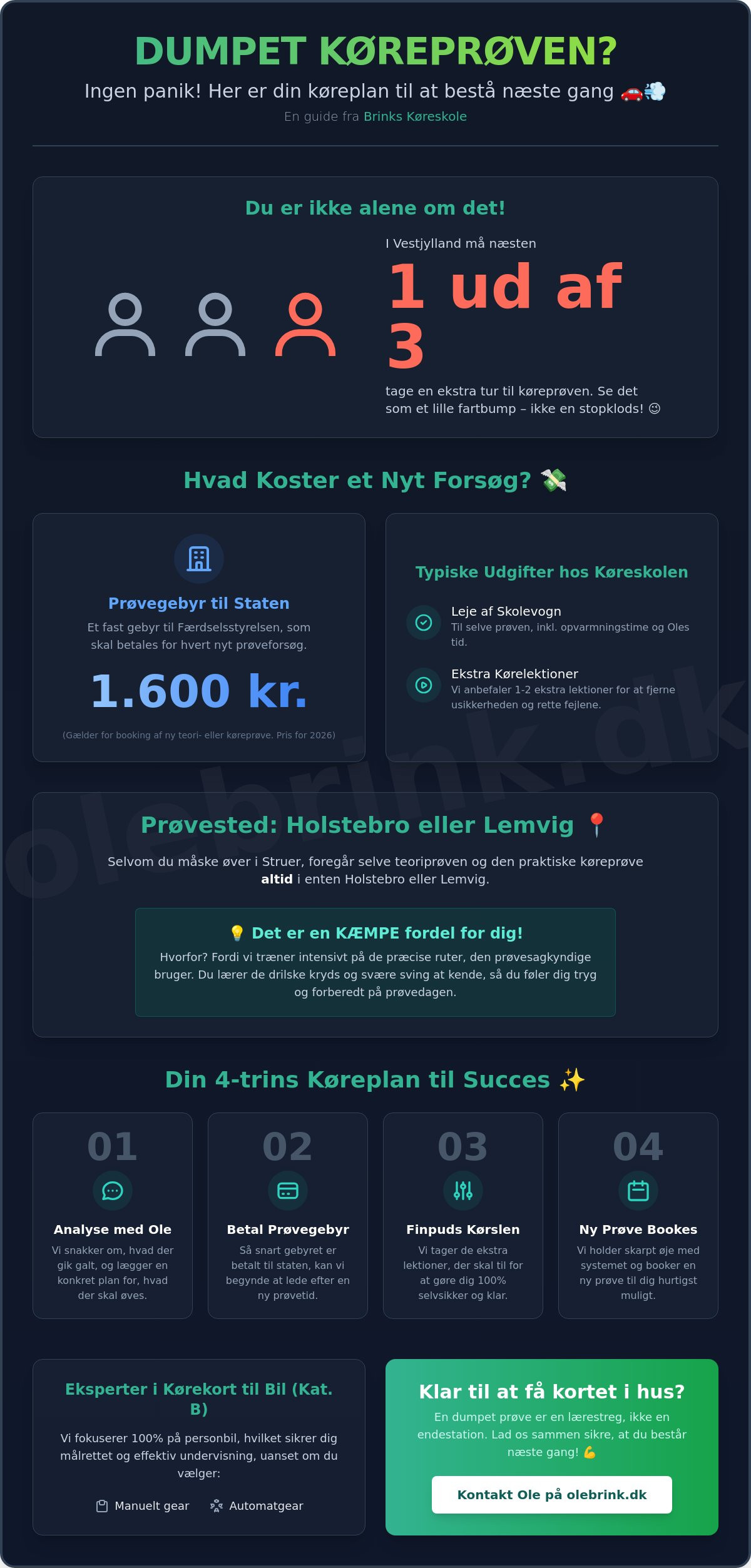 Hvad koster det at dumpe køreprøven Struer